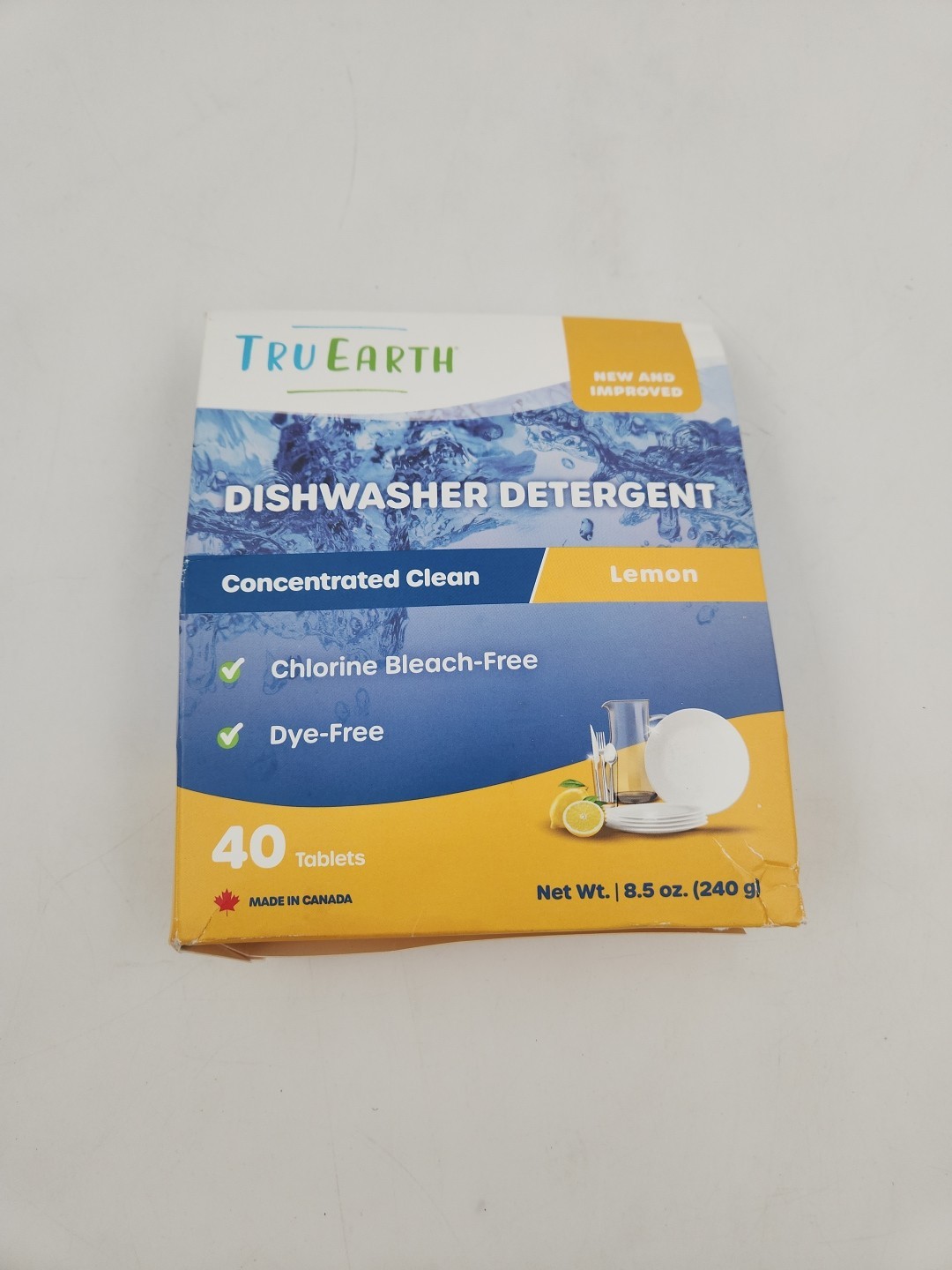 Tru Earth Dishwasher Detergent Tablets Lemon Scent 40 Tablets Cuts Grease