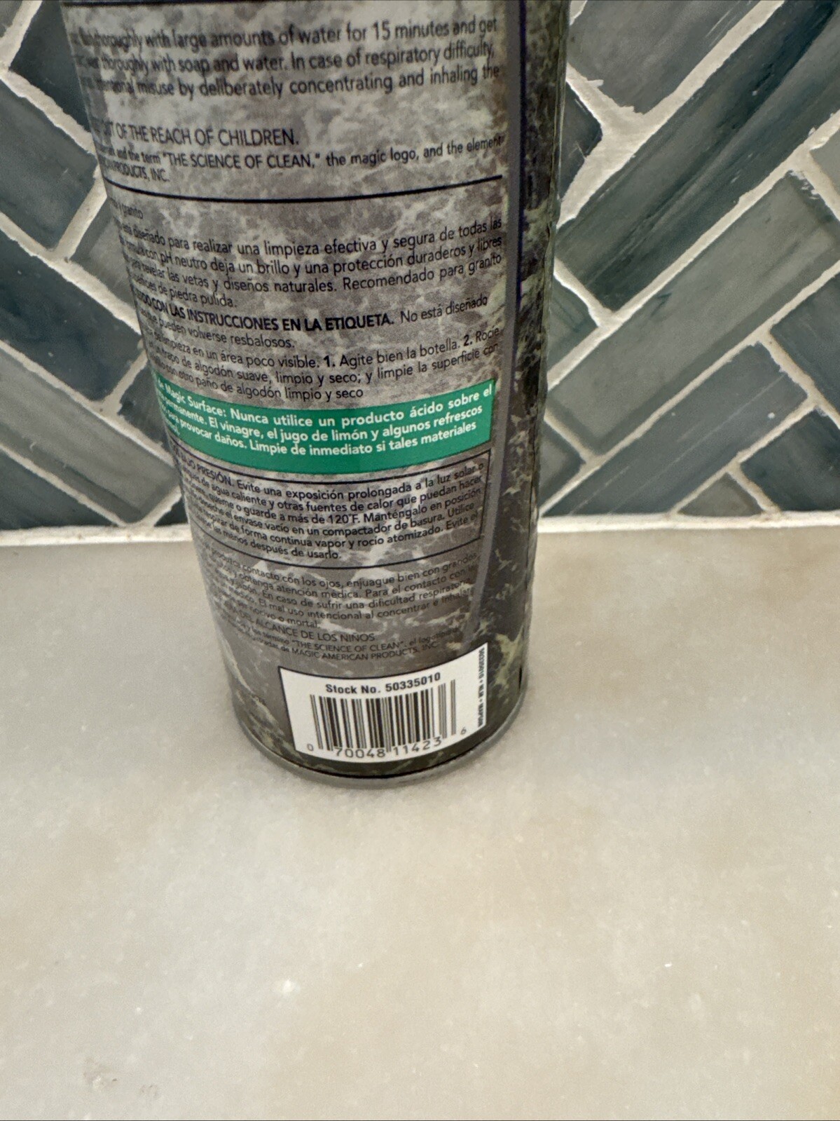 Granite & Marble Magic Aerosol Spray Can 17 Oz Clean Protect Polish Streak Free