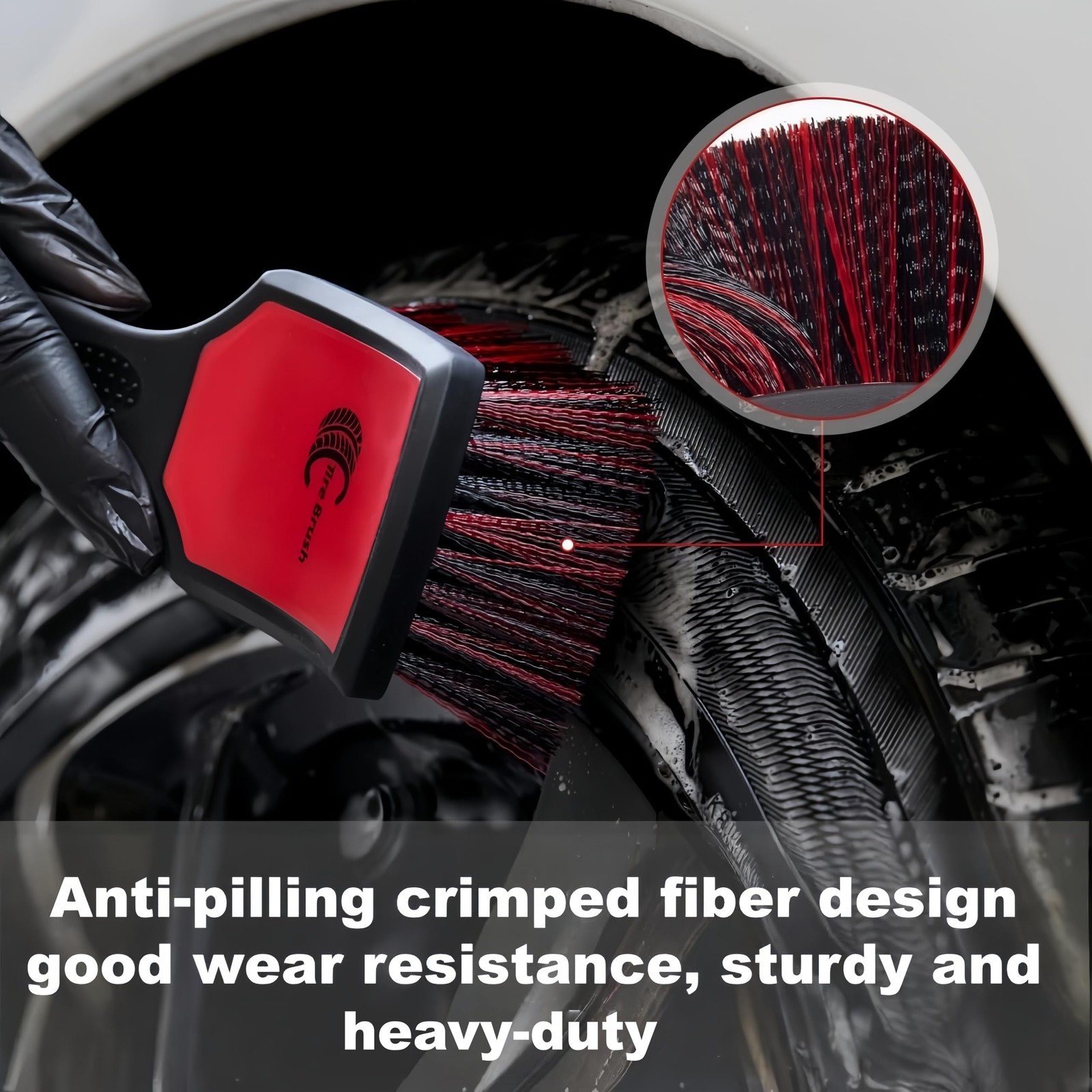 Car Wheel & Tire Brush Set, 2Pack Tire Brush and Wheel Rim Brush, Soft & Stif.