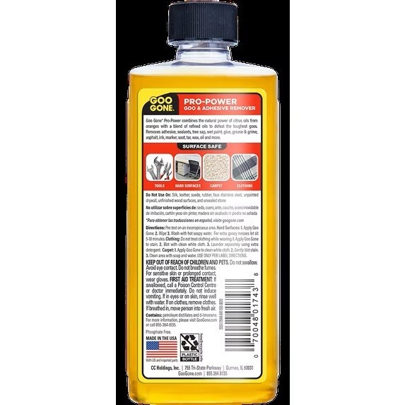 Goo Gone Pro-Power Goo & Adhesive Remover, 8 oz