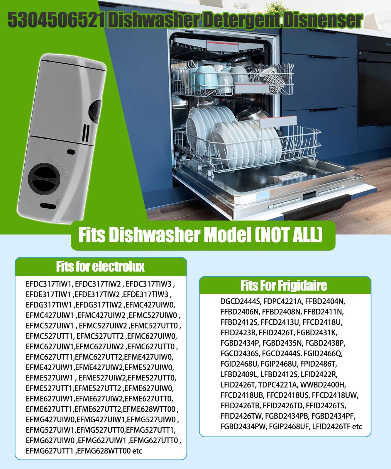 5304506521 Dishwasher RinseAid soap Dispenser Parts,Replacement for Frigidair…