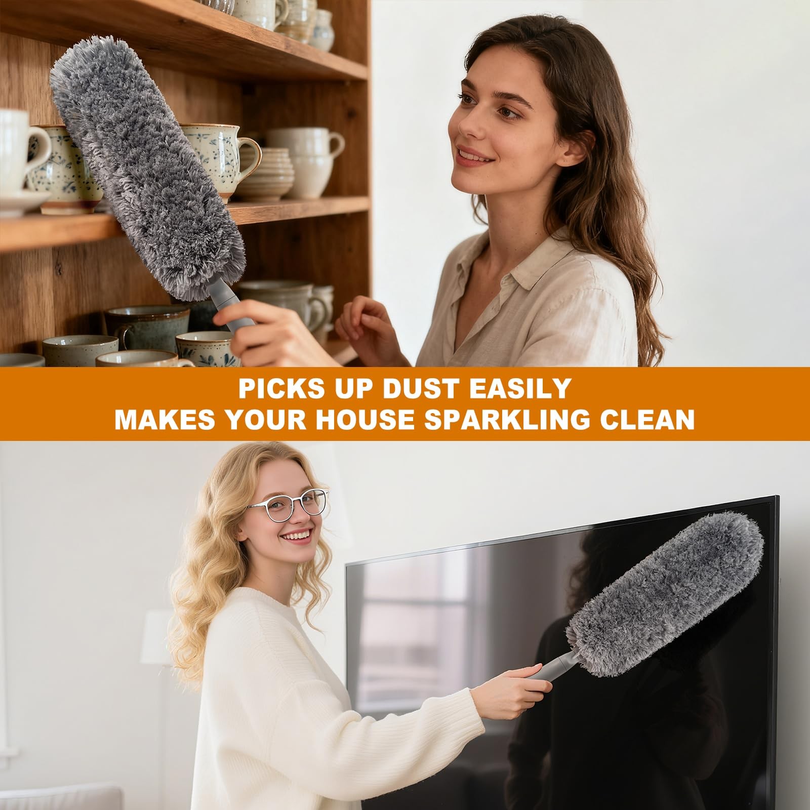 Microfiber Duster with Washable and Reusable Duster Head, Microfiber Dusters …