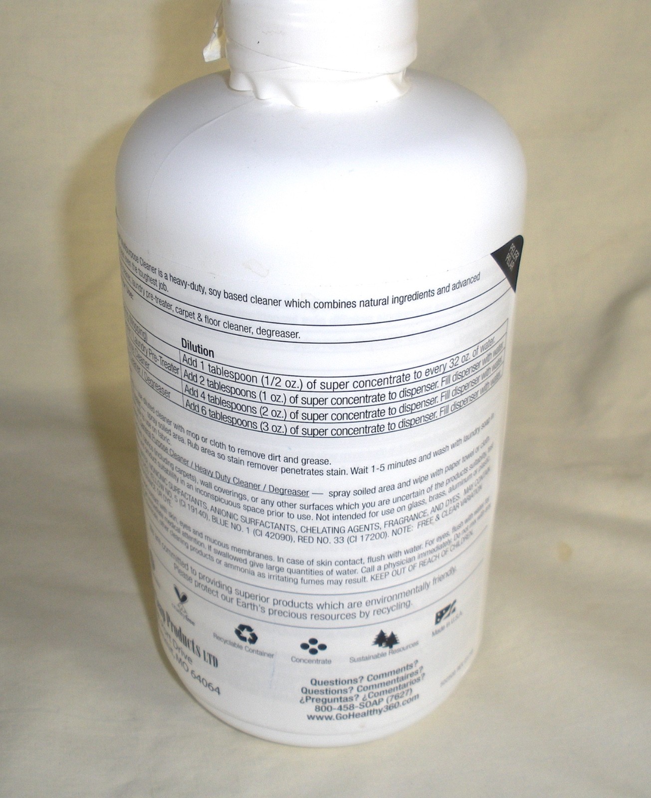 Natural Visions Pink Grapefruit Super Concentrate Multipurpose Cleaner 1 Liter