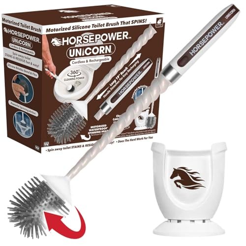 Unicorn Electric Toilet Brush – Motorized 360° Silicone Bristles, Brown