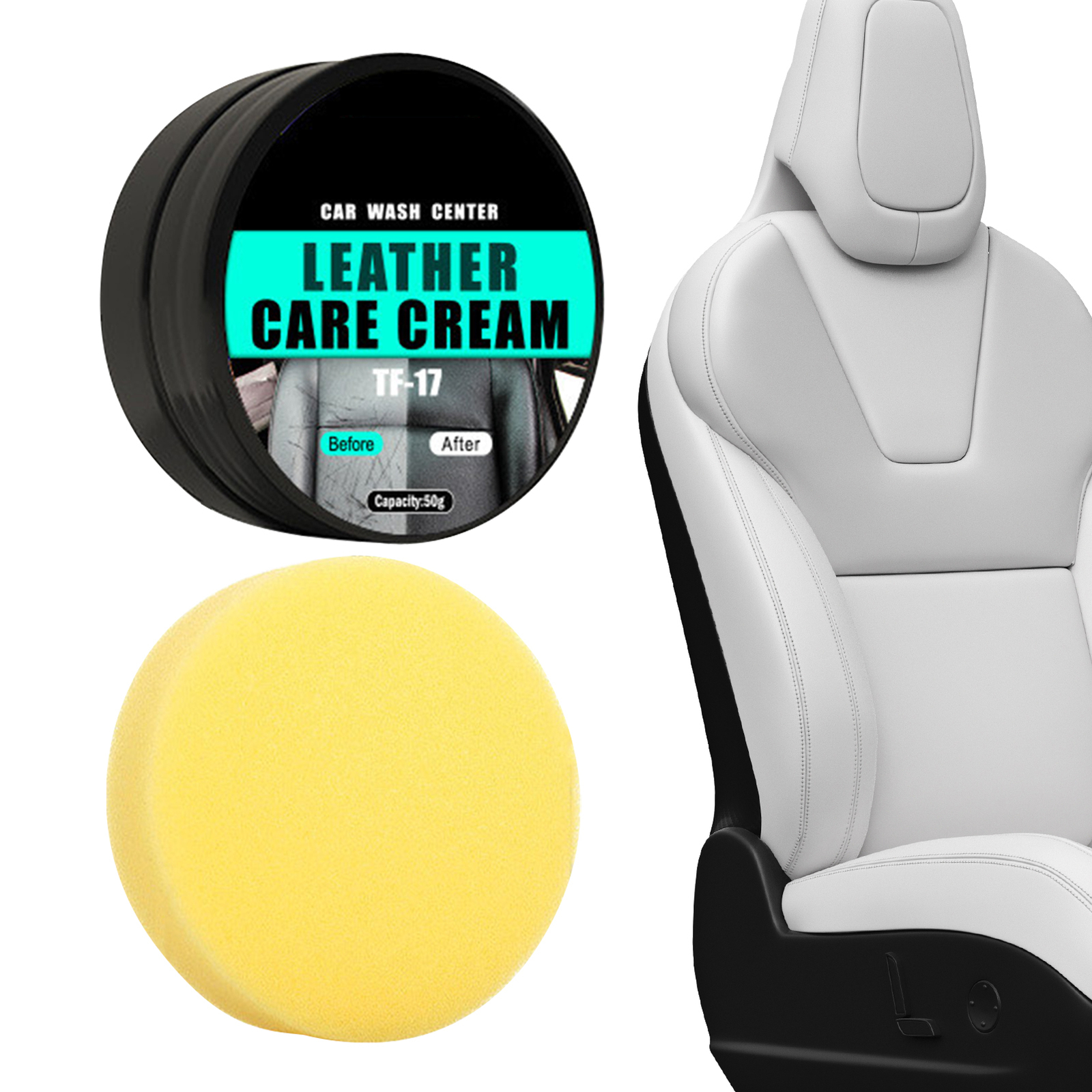 50g Car Leather Color Restorer Cream Cleaning Paste For Car Seats Leather Care