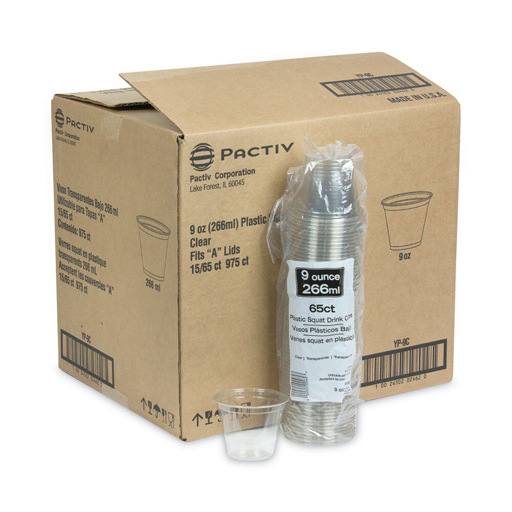 Pactiv Corp. YP9C EarthChoice 9 oz. Recycled Cold Cups – Clear (975/Carton) New