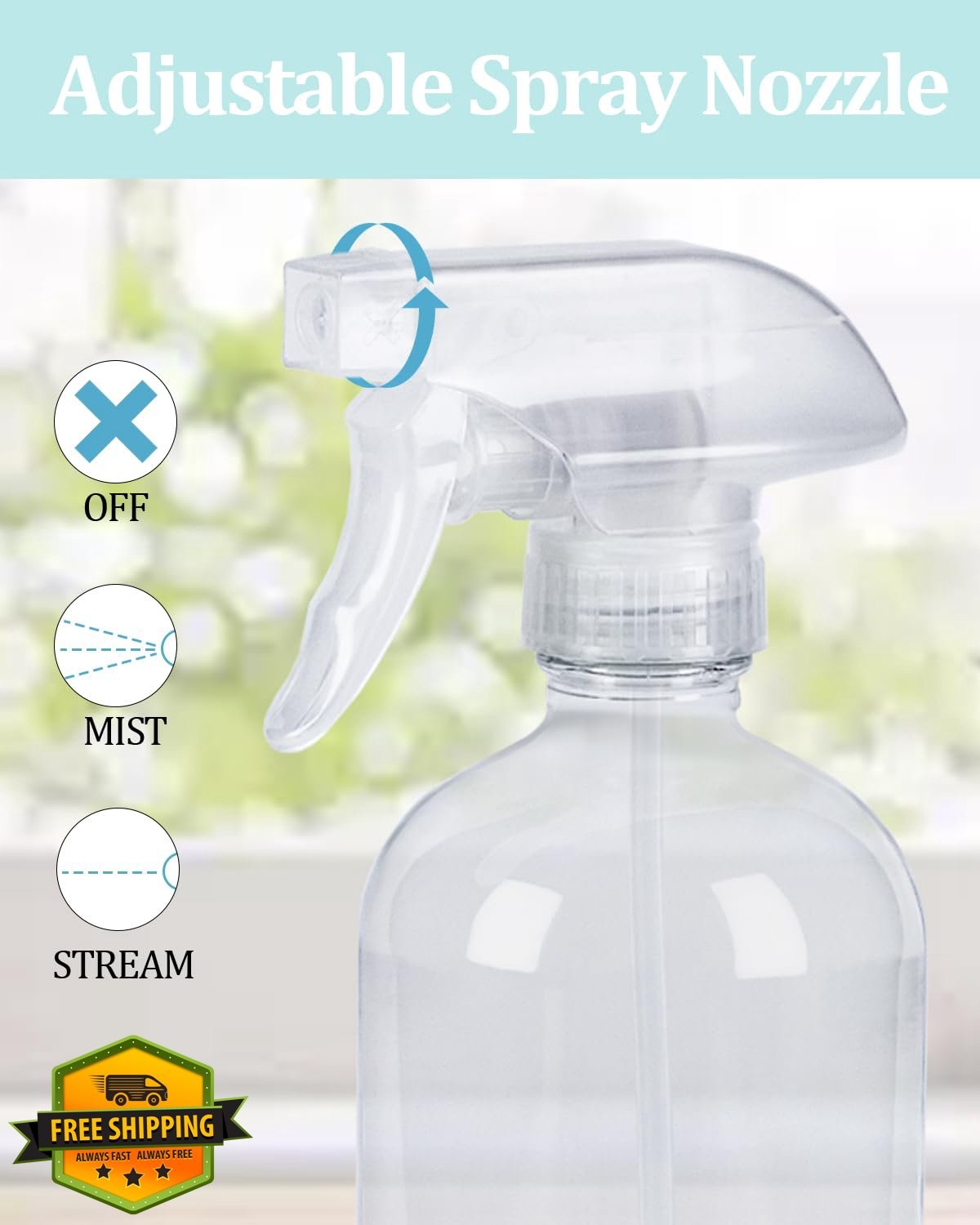 TERESRY 8 Pack 360° Spray Nozzles for 8oz 16oz Bottles Mist