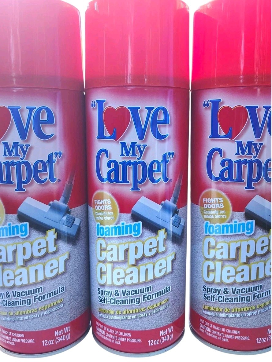Love My Carpet Cleaner Foam Spray Vacuum Self Cleaning 3 Pack 12oz each