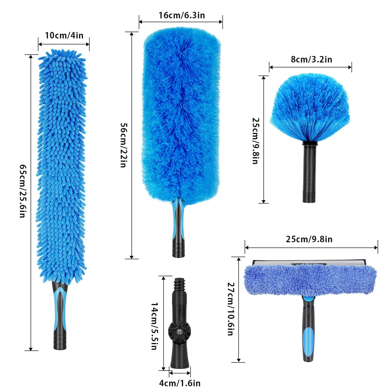 High Ceiling Duster Kits Carbon Fiber Extension Pole Window Squeegee Cleaner 30′