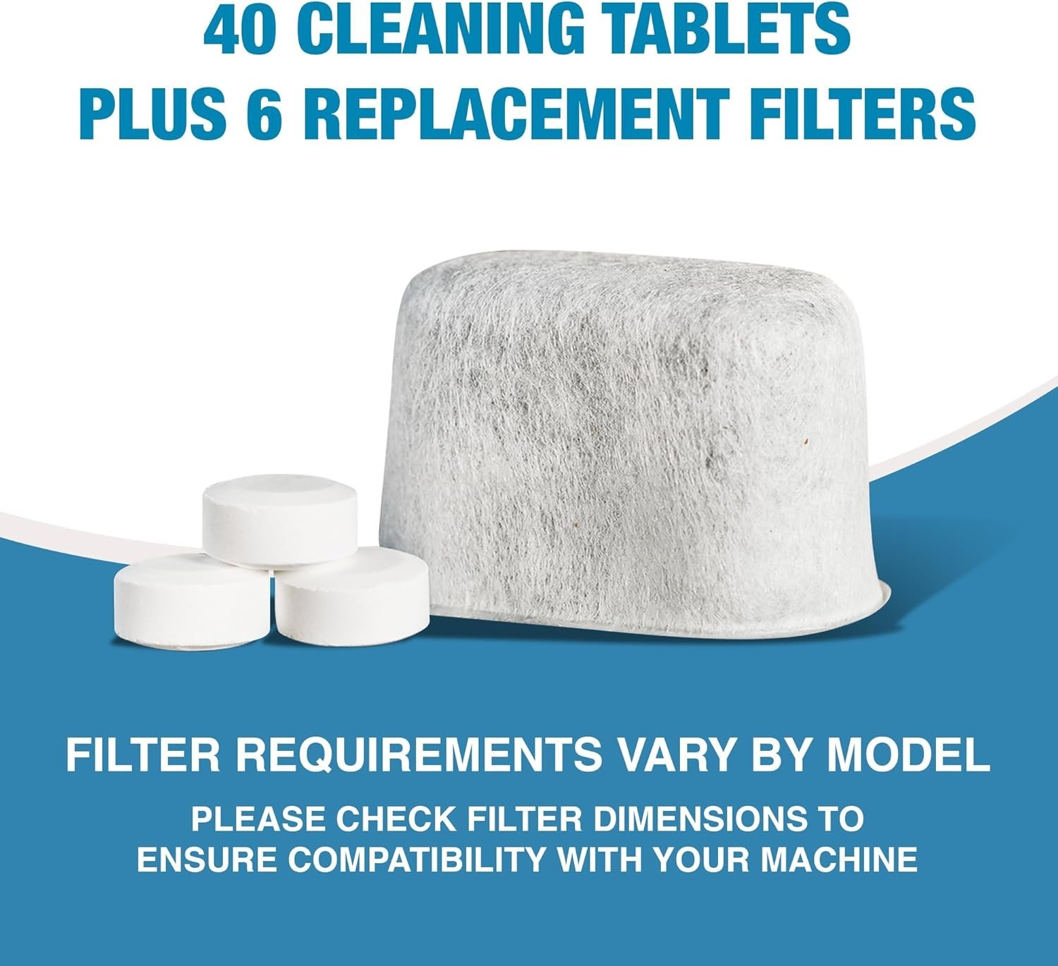 Designed For Breville Cleaning Kit – 40 Cleaning Tablets and 6 Water Filters
