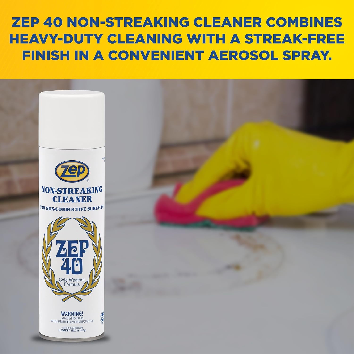 40 Non-Streaking Cleaner – 18 Oz (Case of 12) 14401 – Heavy-Duty Foaming Action