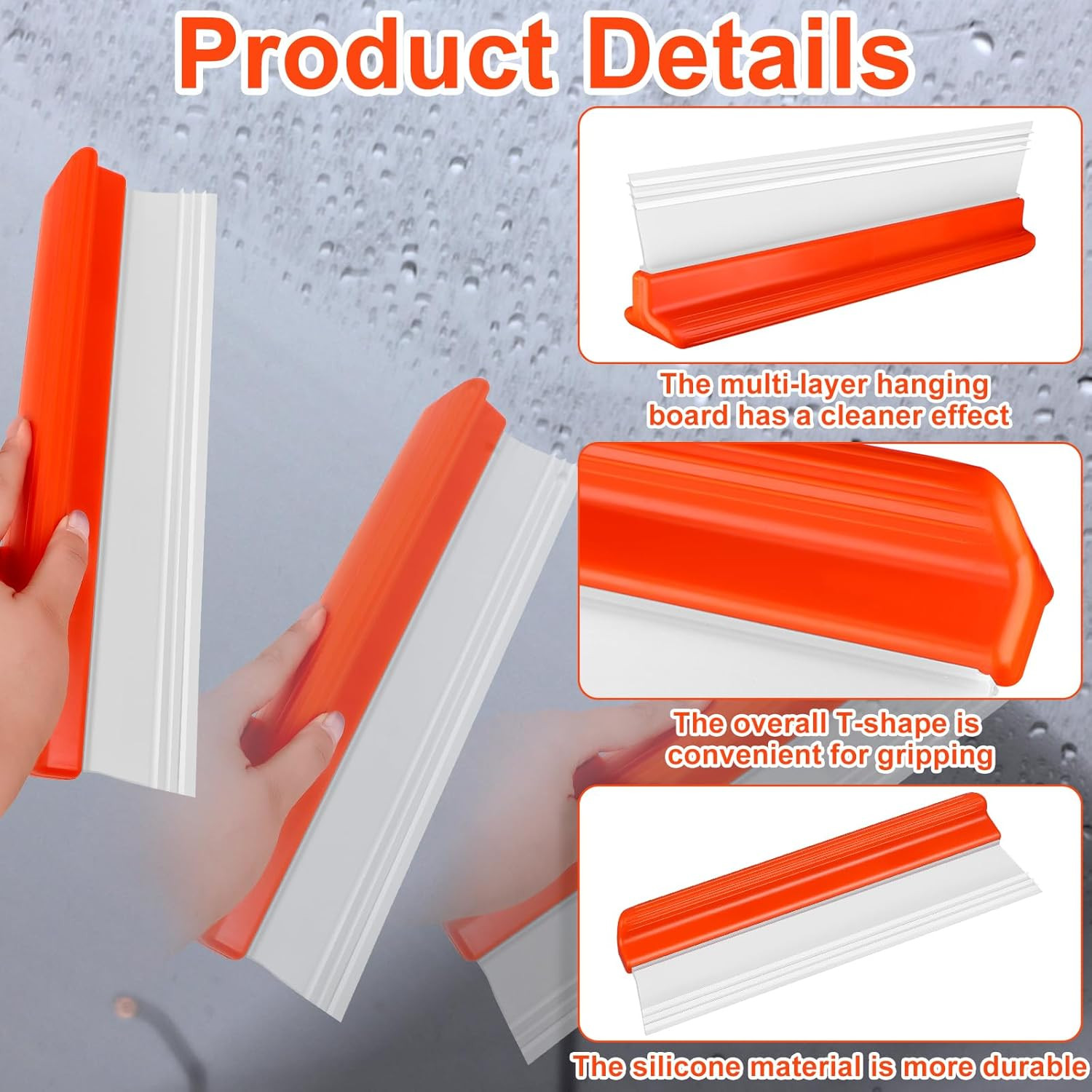 2 Pack 12.2 Inch Car Drying Squeegee Water Blade Silicone Squeegee Profession…