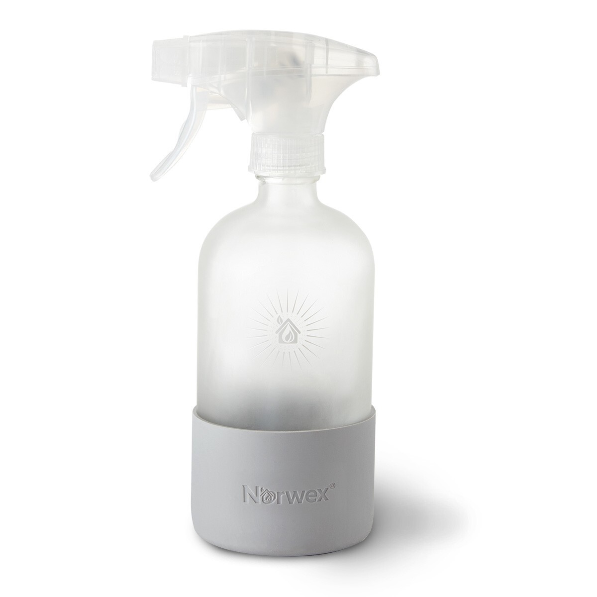 Norwex Forever Bottle Glass Sprayer w/Silicone Sleeve – White