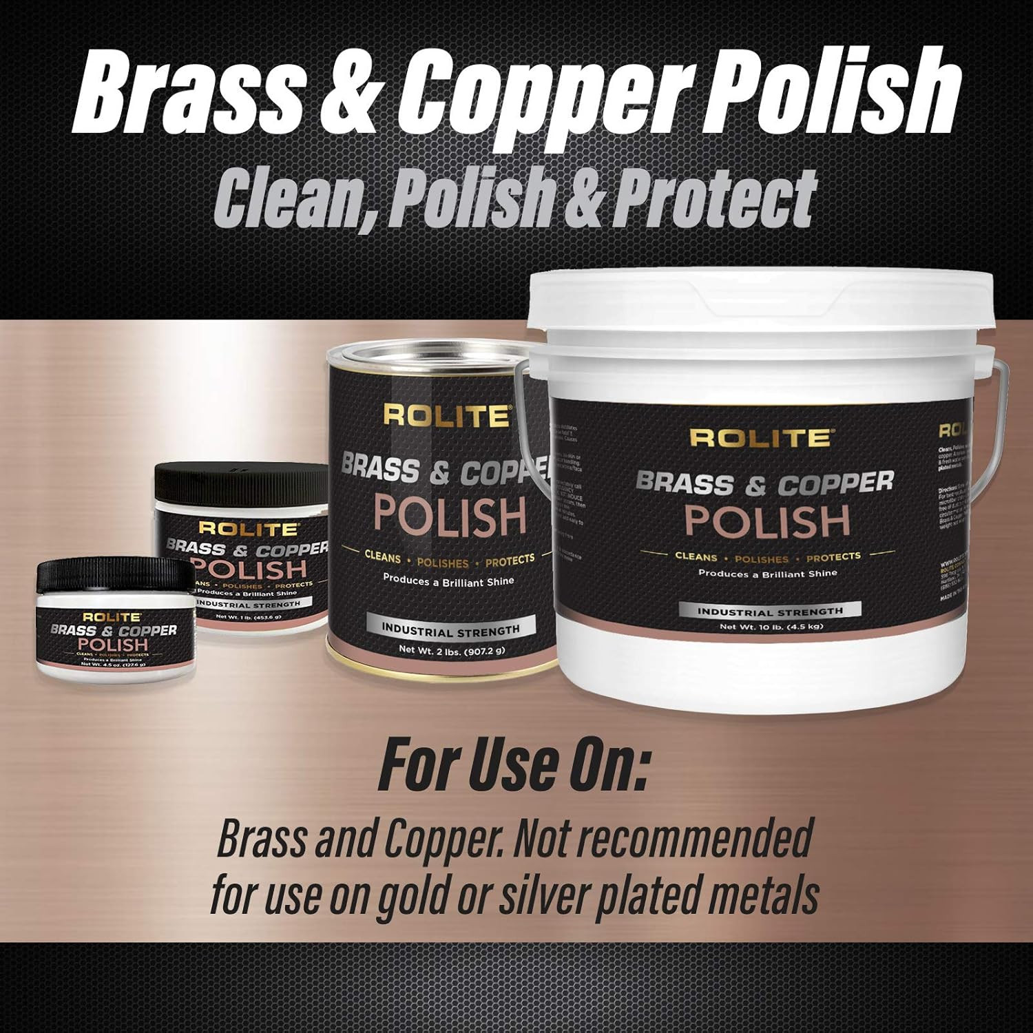 Rolite Brass Copper Polish 4.5 Oz Instant Tarnish Remover for Antiques Cookware