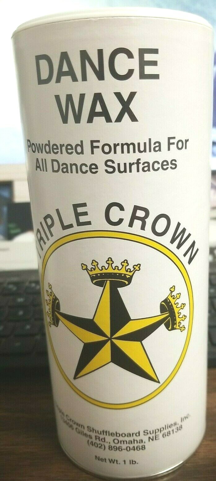 (ONE) DANCE FLOOR WAX, POWERED, 16 oz CAN, TRIPLE CROWN, REDUCES FRICTION