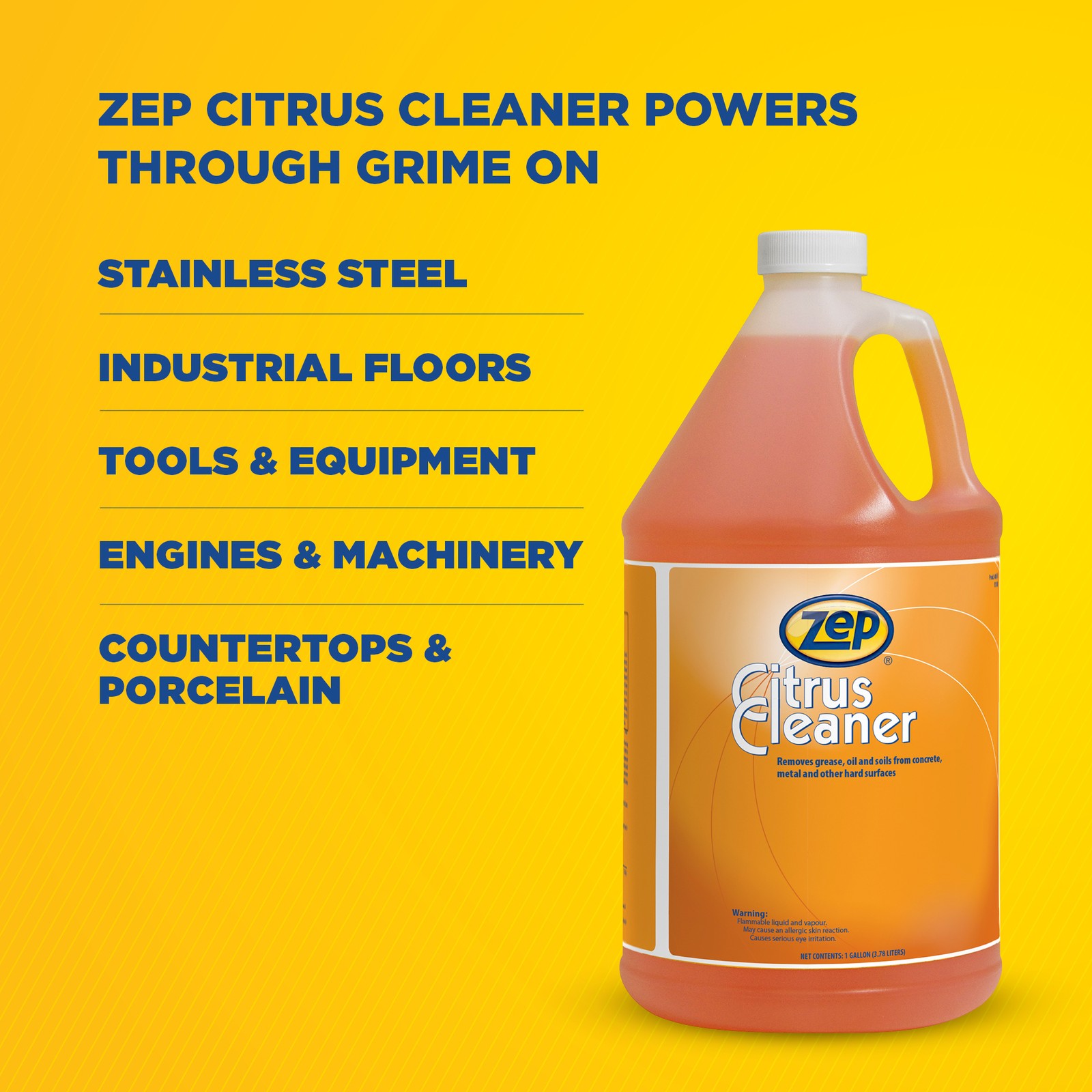 Zep Citrus Cleaner and Degreaser – 1 Gallon (Case of 4) 45524 – Concentrated,