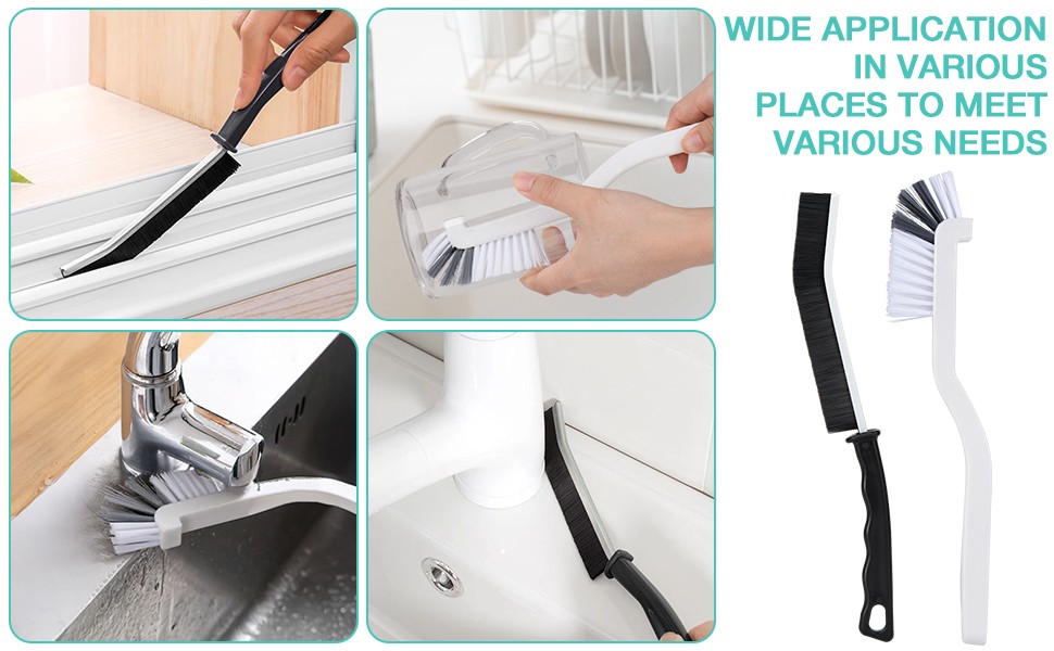 12PCS Grout Brush Set, Hard Bristle Crevice & Baseboard Tool | Crevice cleaning