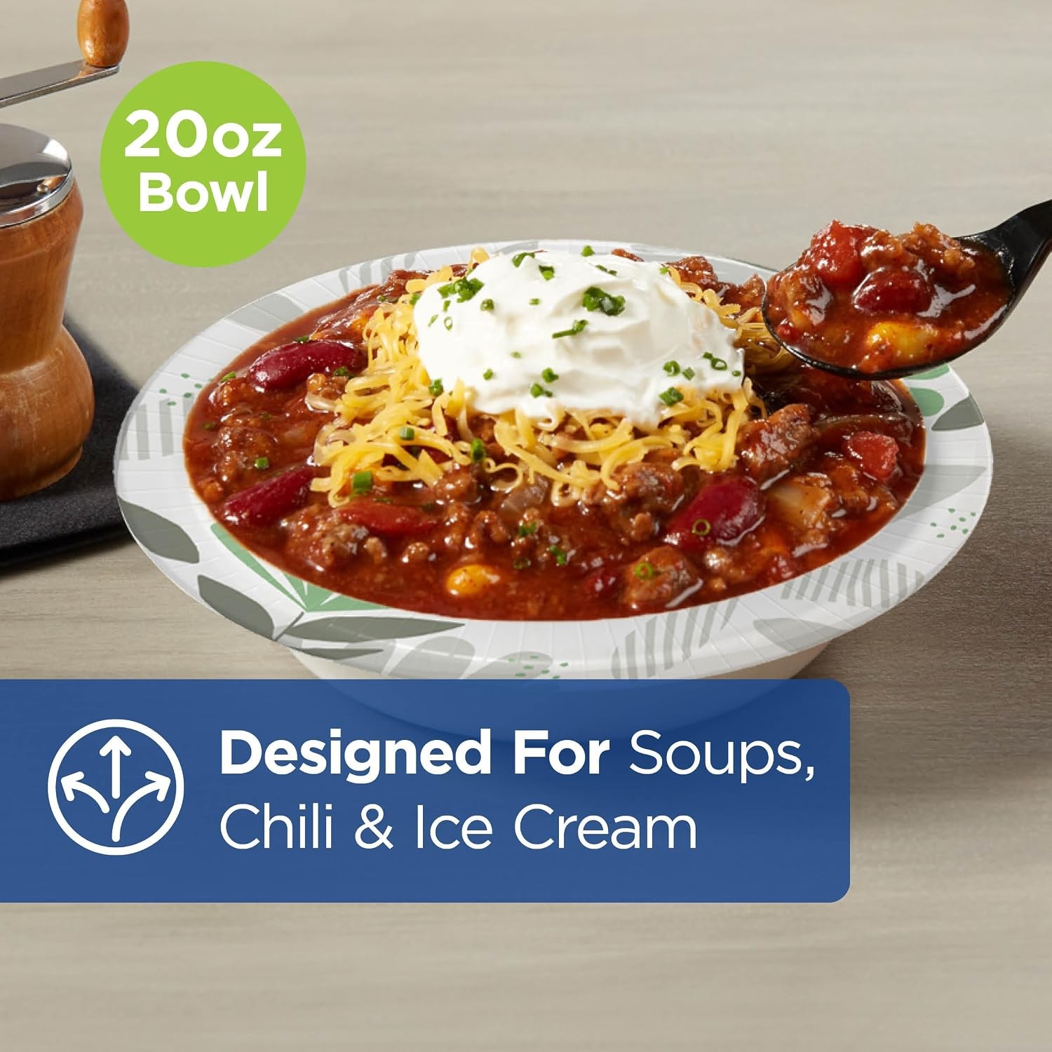 Dixie Ultra 20 oz Heavy-Weight Paper Bowls, Pathways, 500 Count, Bulk Case, 4
