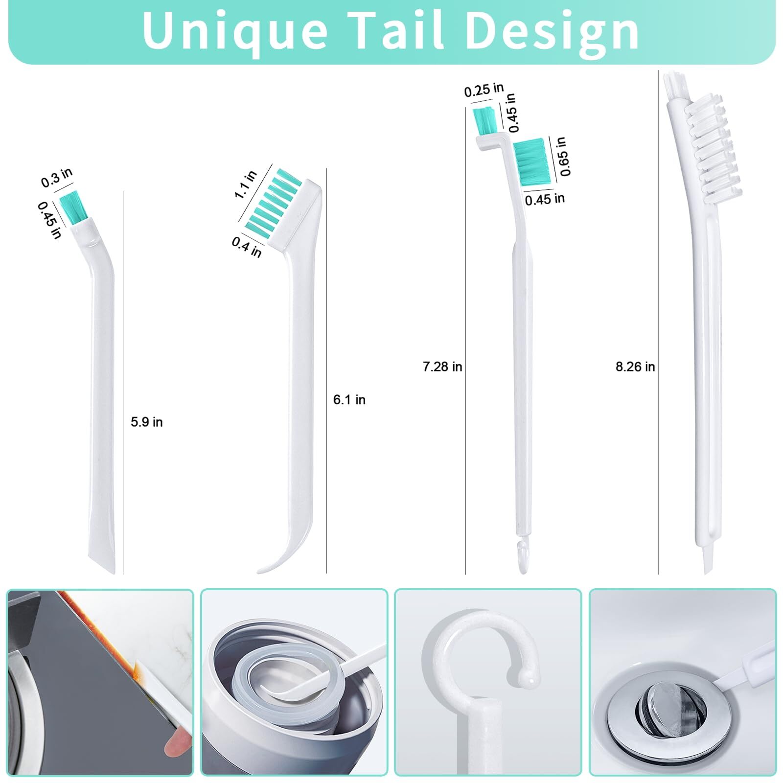 Small Cleaning Brushes Set 4 Pcs Crevice Household Cleaning Tool For Window Trac