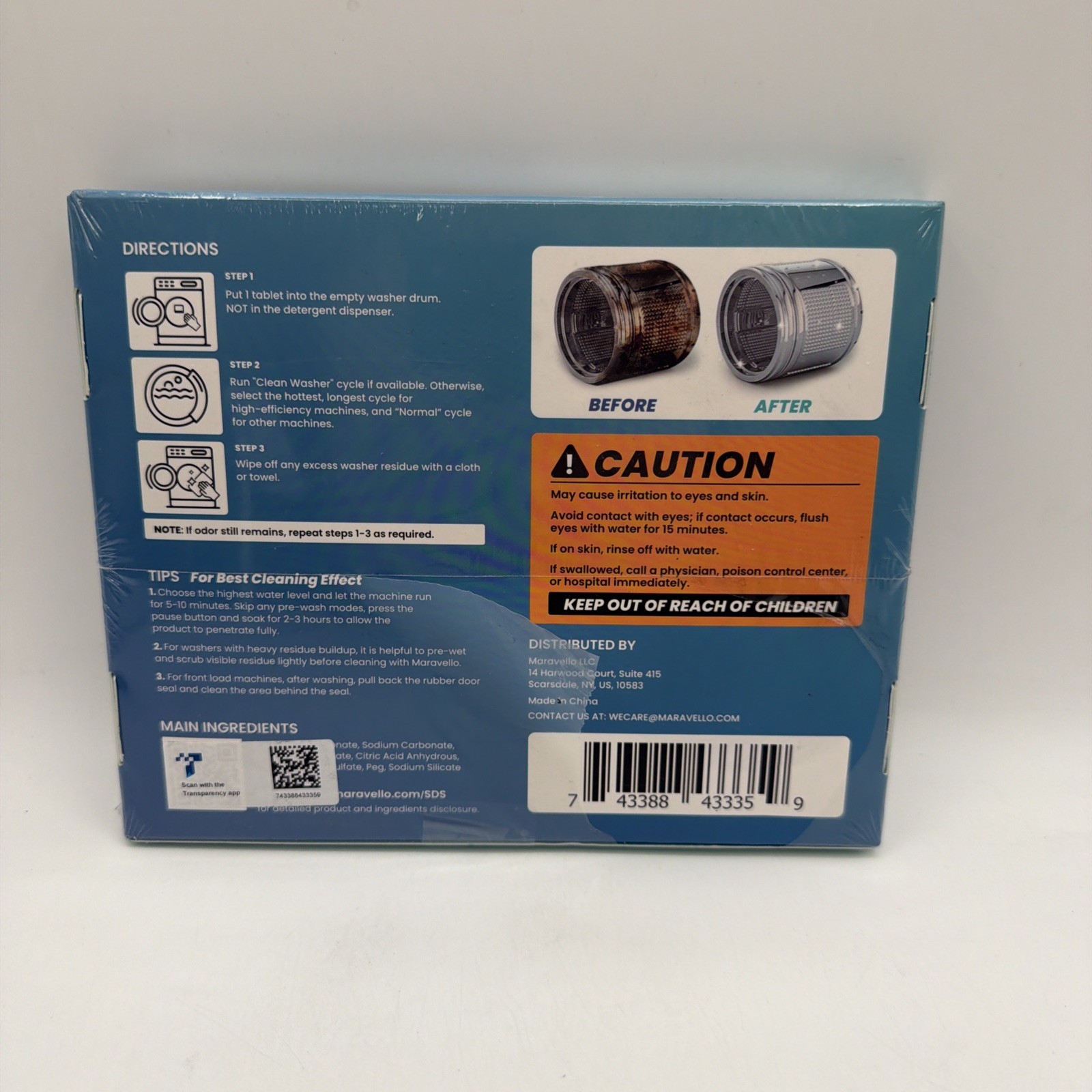 Maravello Washing Machine Cleaner Deep Washer Cleaner 24 Tablets, 1 Year