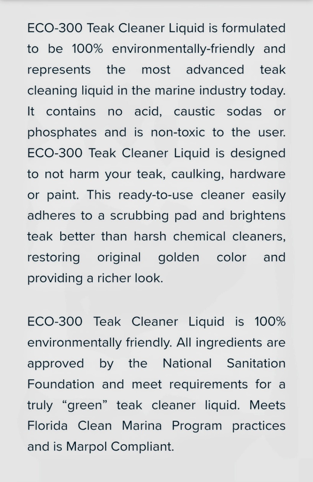 Teak Decking Systems ECO-300 Liquid Teak Cleaner 5-gal