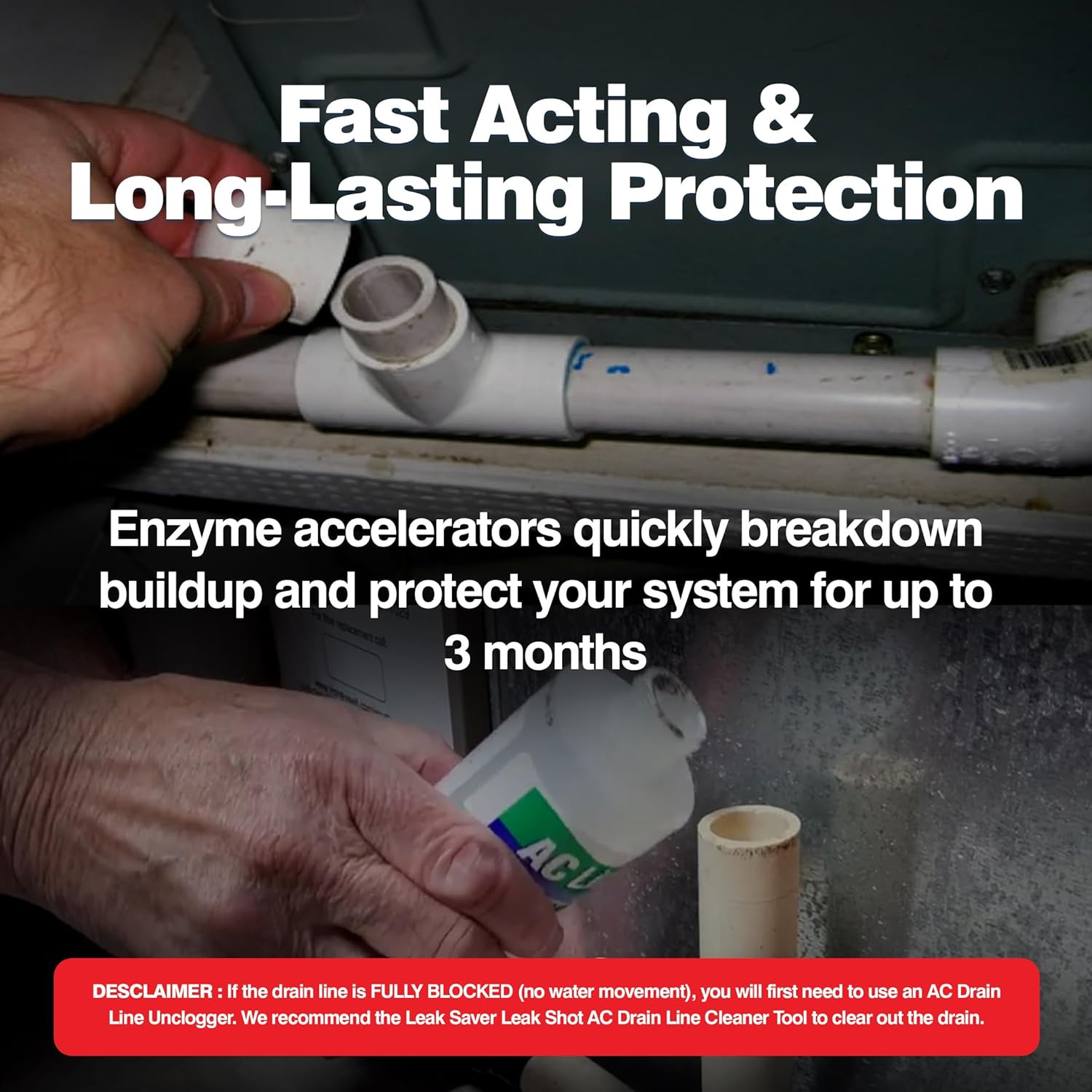 AC Drain Line Cleaner – 4 Pack / 12 Month Supply – Cleans HVAC Drain Lines
