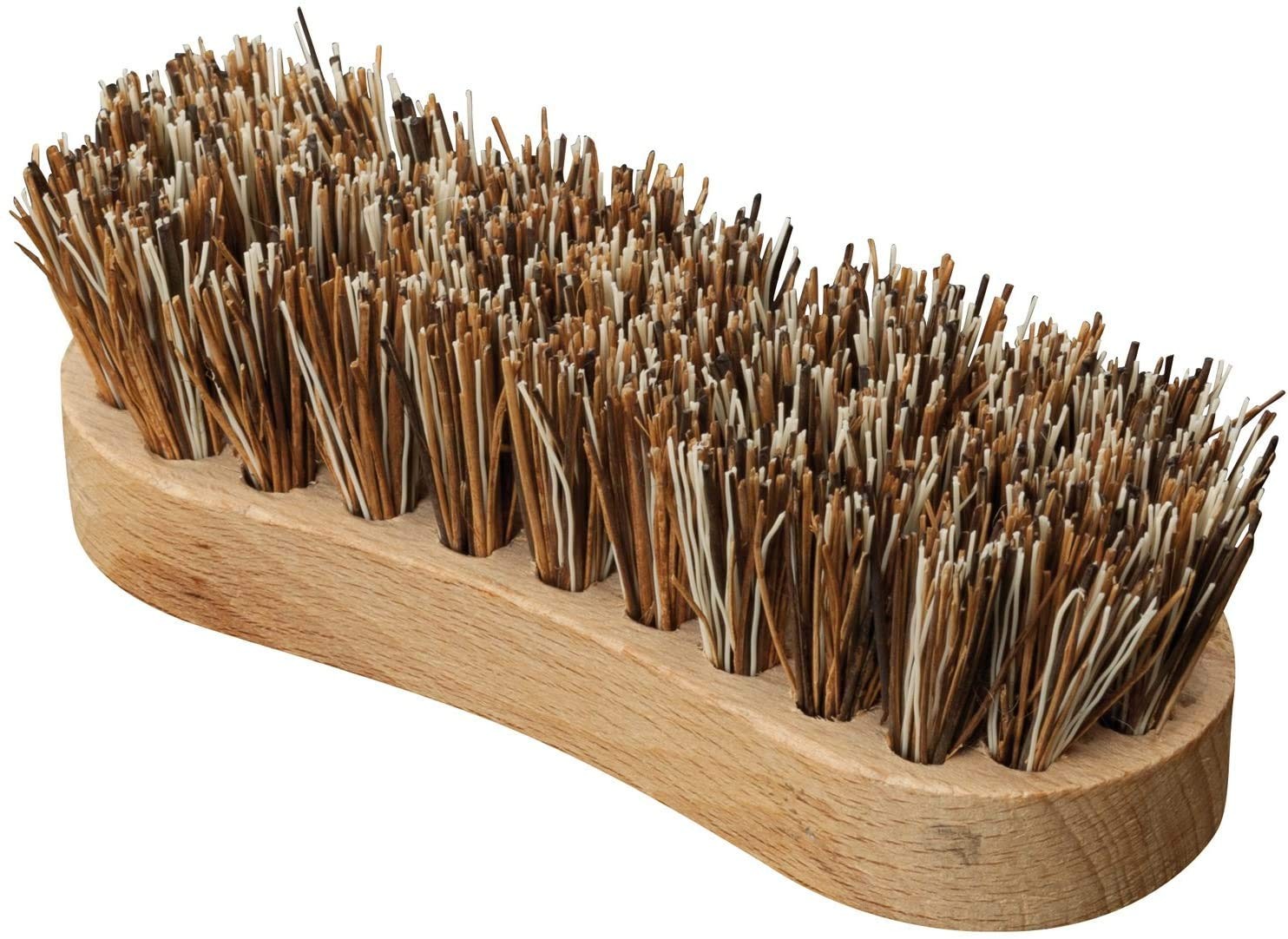 Oyster Scrub Brush With Union Fiber Bristles And Untreated Beechwood Handle 43/4