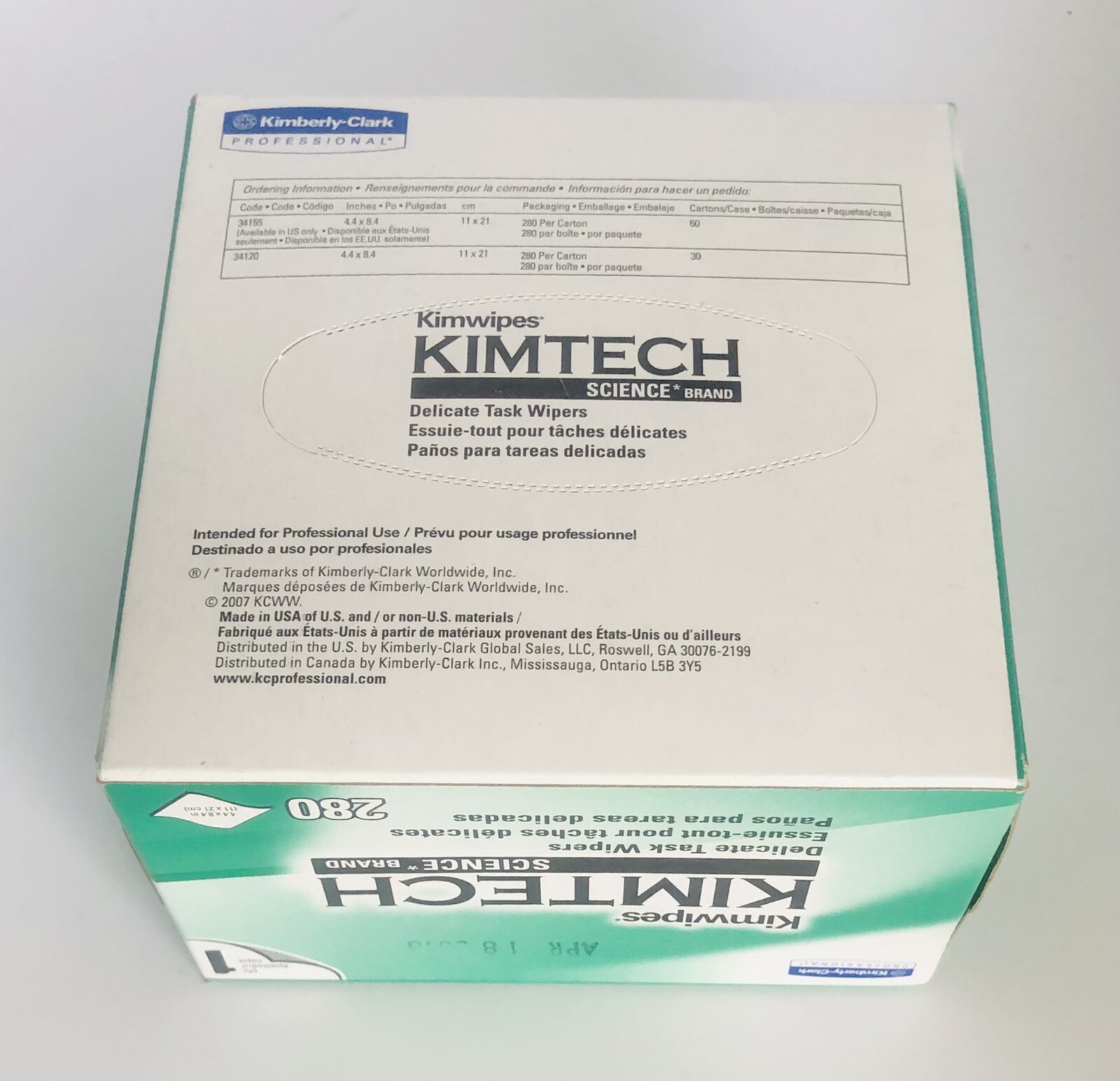 KIMTECH SCIENCE 34155 Delicate Task Wipes -WHITE 4.4″ x 8.4″ (2 Box of 280)
