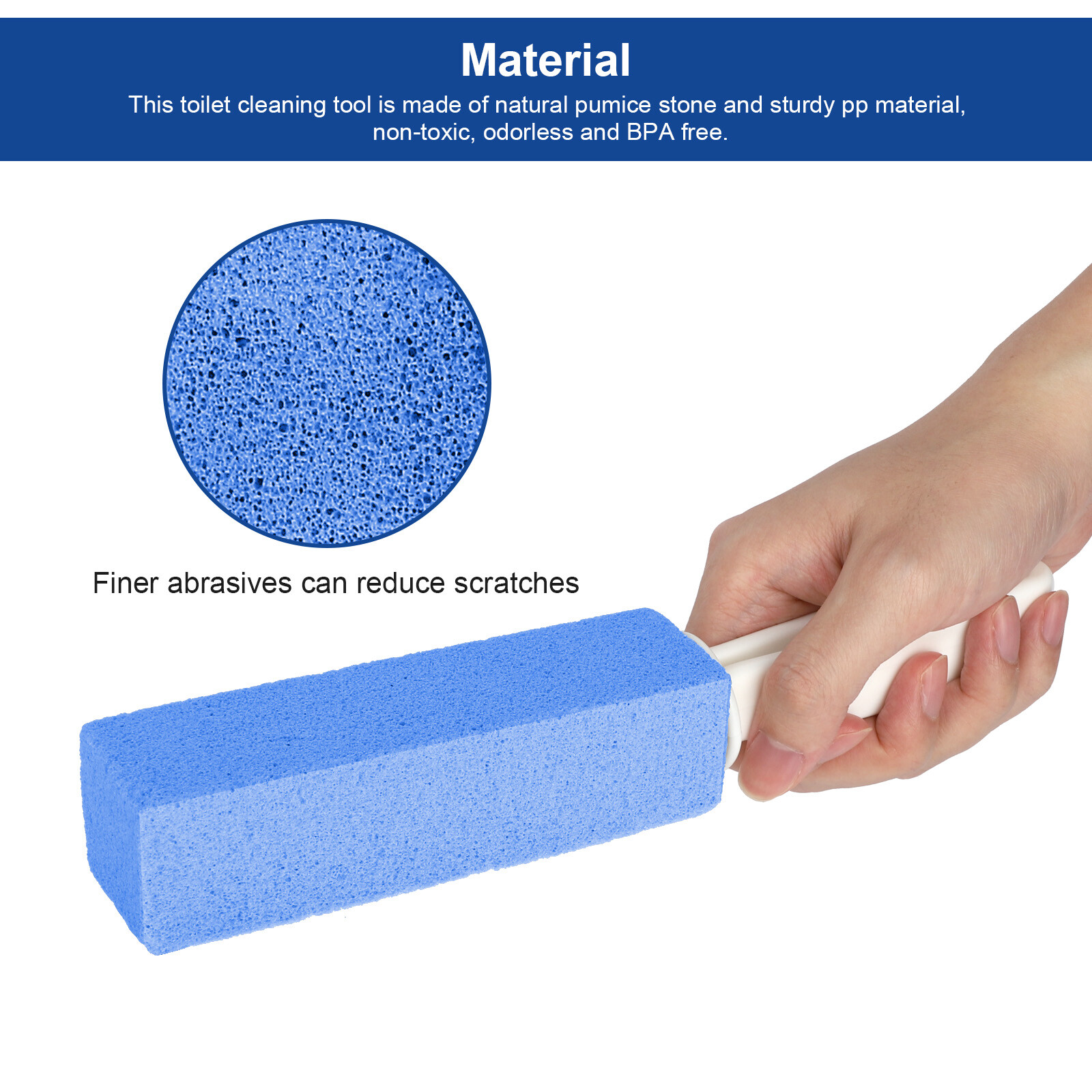 4 PCS Pumice Stone Cleaning Heavy Duty Handle Toilet Scouring Stain Remover Tool