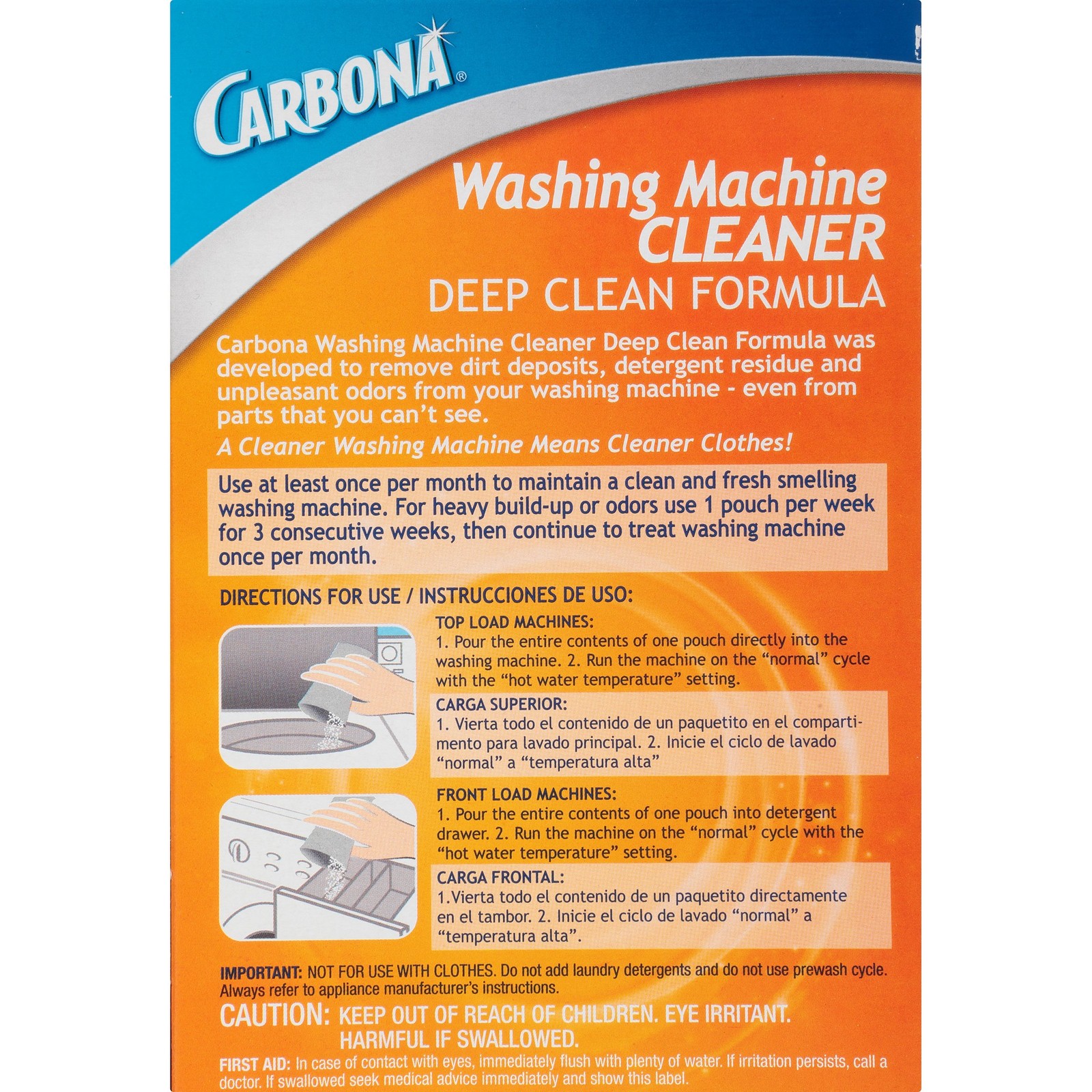 Washing Machine Cleaner Eliminates Odor Residue Deep Clean 3 Count 1 Pack