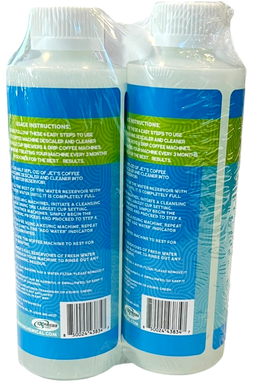 Jet Coffee Maker Descaler Cleaner – Removes Deposits / Improves Taste – LOT of 2