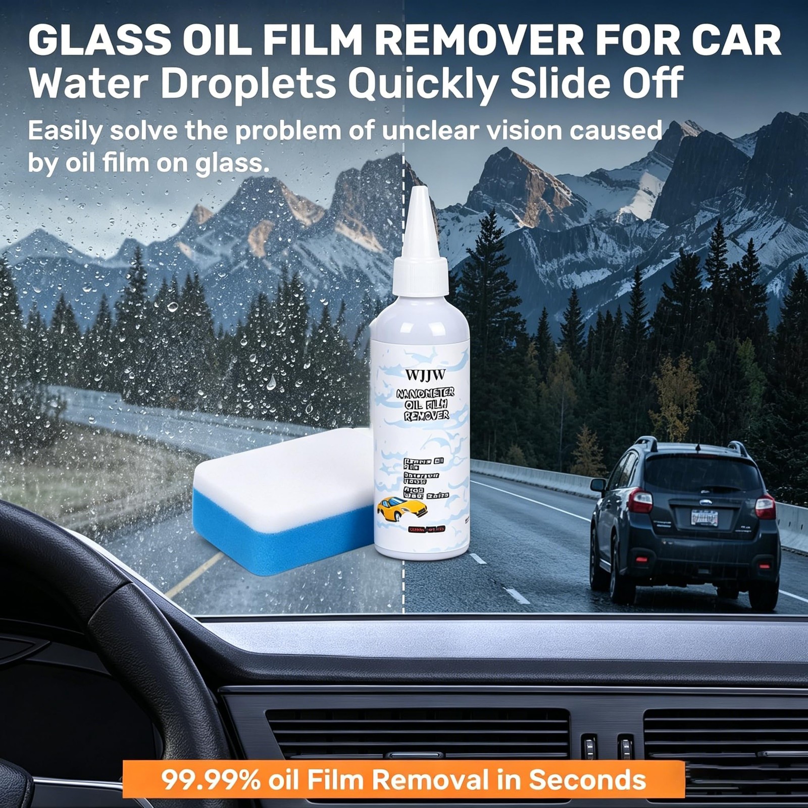 Glass Emulsion Cleaner, Windshield Oil Film Remover, Nano Rare Earth Windshie…