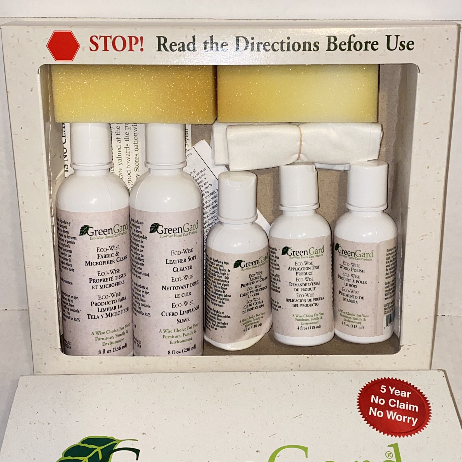 Green Gard Eco Wise Home Care Furniture Products for Fabric Leather & Wood 9 Pcs