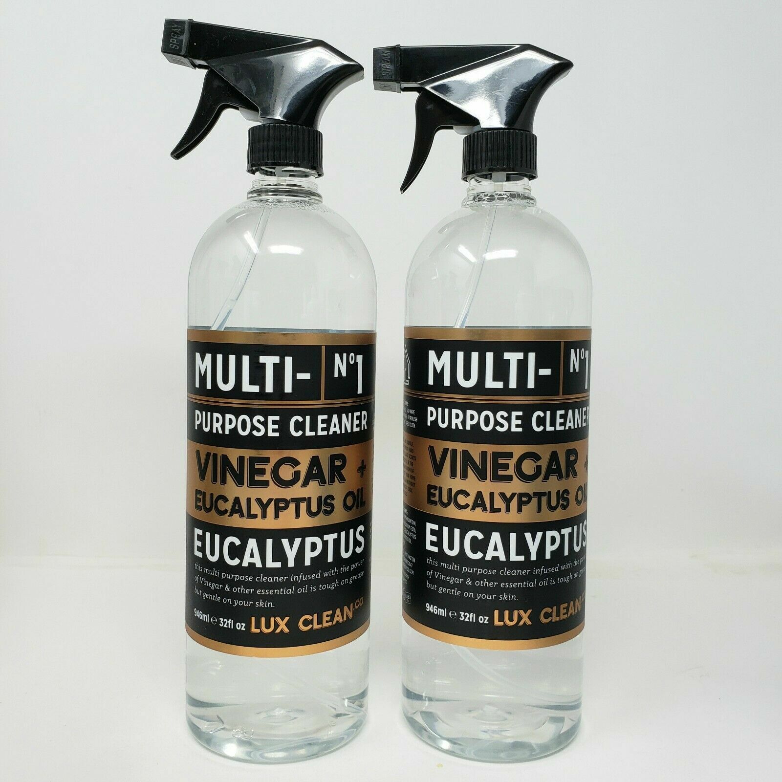 2 Lux Clean Vinegar & Eucalyptus Oil No 1 Multi Purpose Spray Cleaner 32 fl oz