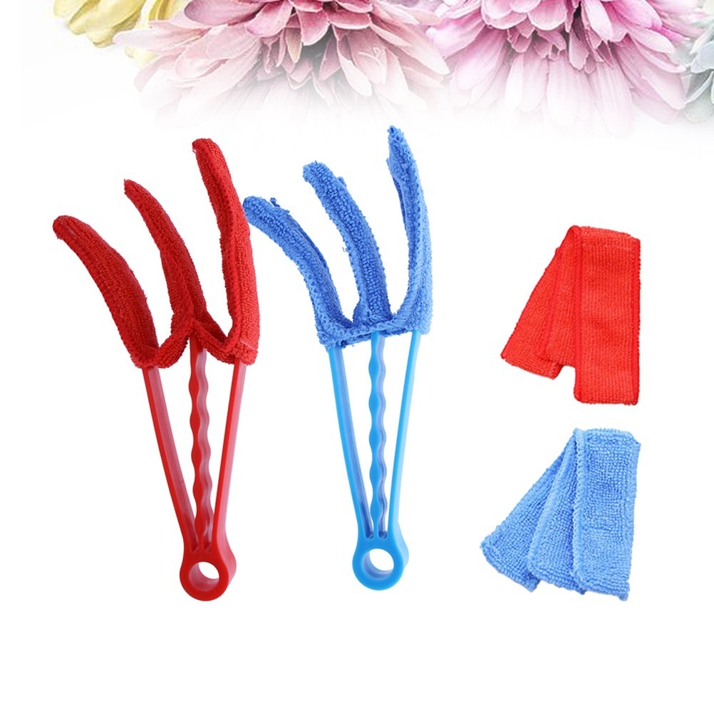 4Pcs Window Blind Brush Cleaner with Durable PP Handle and Ultra Fine Cloth