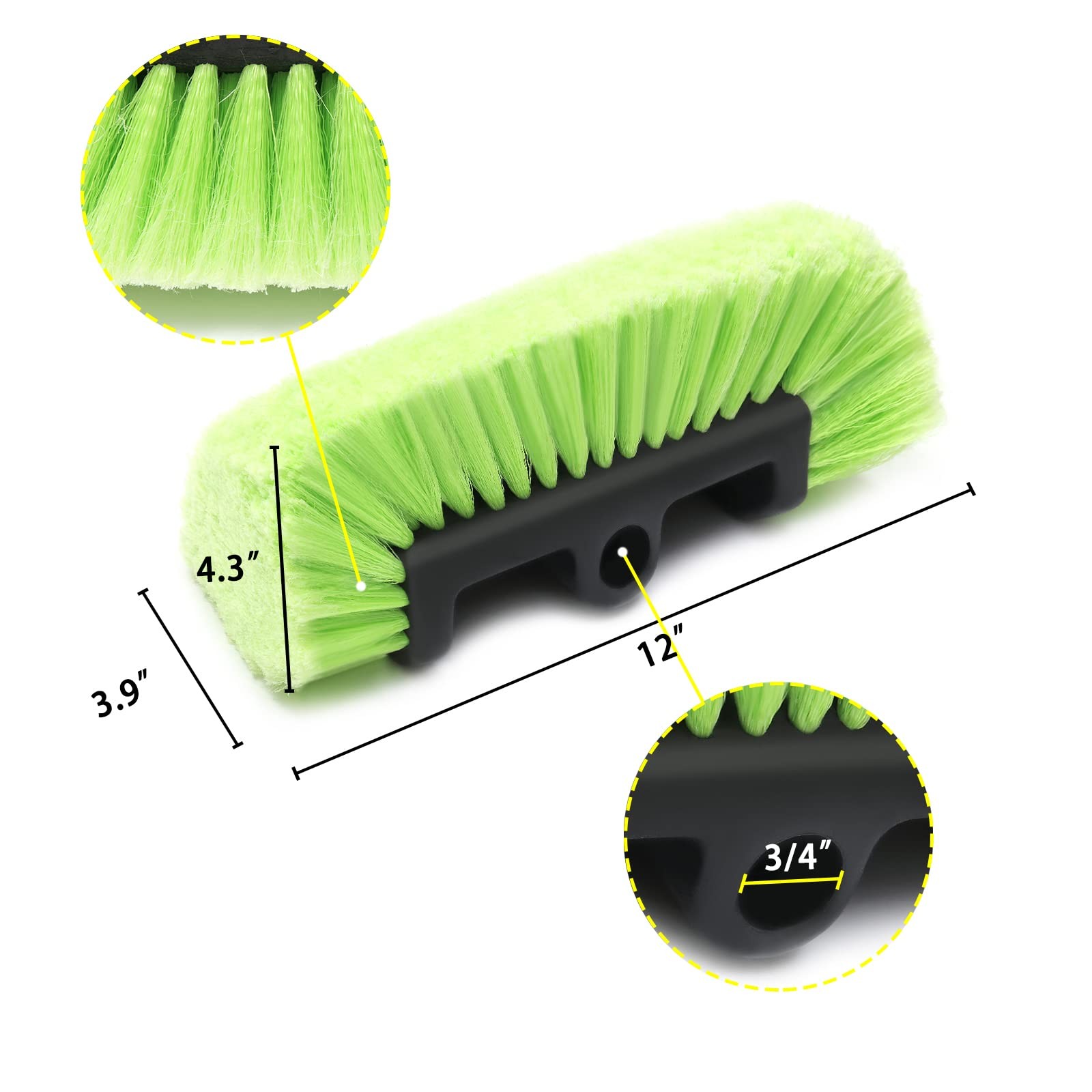 12″ Car Wash Brush with Soft Bristle Auto RV Truck Boat Camper Car Exterior W…