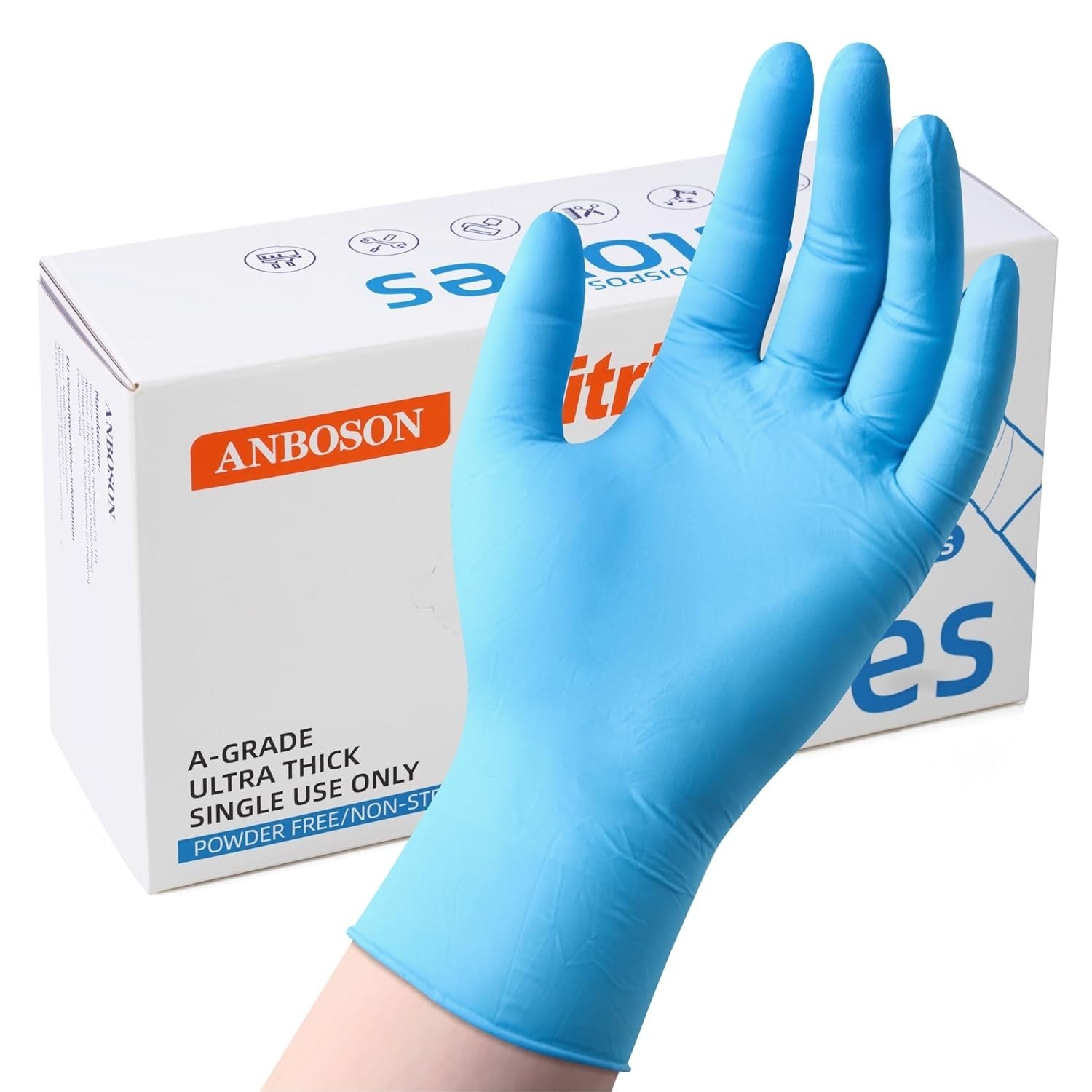 Premium Disposabe nitrile gloves, powder free, Medical cert approved (S,M,L,XL)