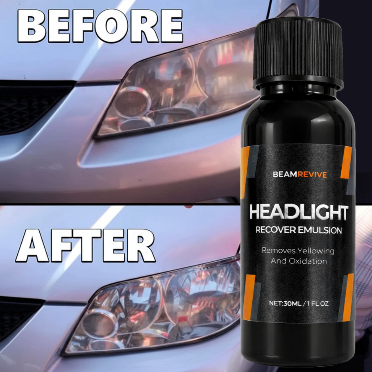 BeamRevive Car Lamp Cleaning & Polishing Solution – No-Sand Lens Care for Foggy