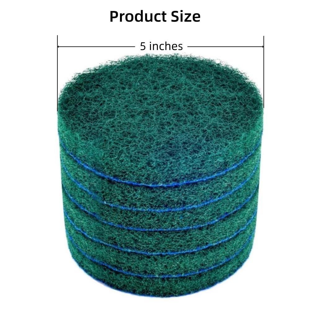 6 Pack Replacement Scrub Pads Super Abrasive Green 5 Inch Cleaning Tool