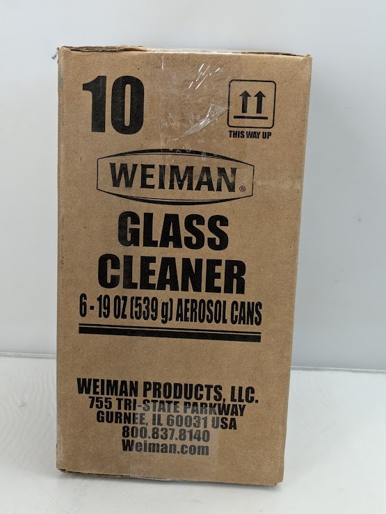 Lot of 6 WEIMAN 19 ounce Aerosol Spray Can Free Foaming Glass Cleaner No Drip