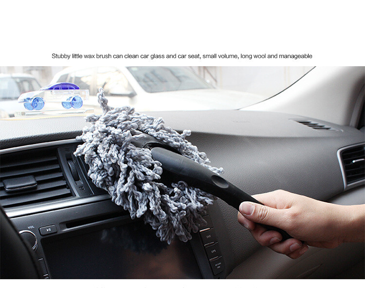 1Pc Car Dash Duster Brush Car Cleaning Home Kitchen C Super Soft Microfiber Gray
