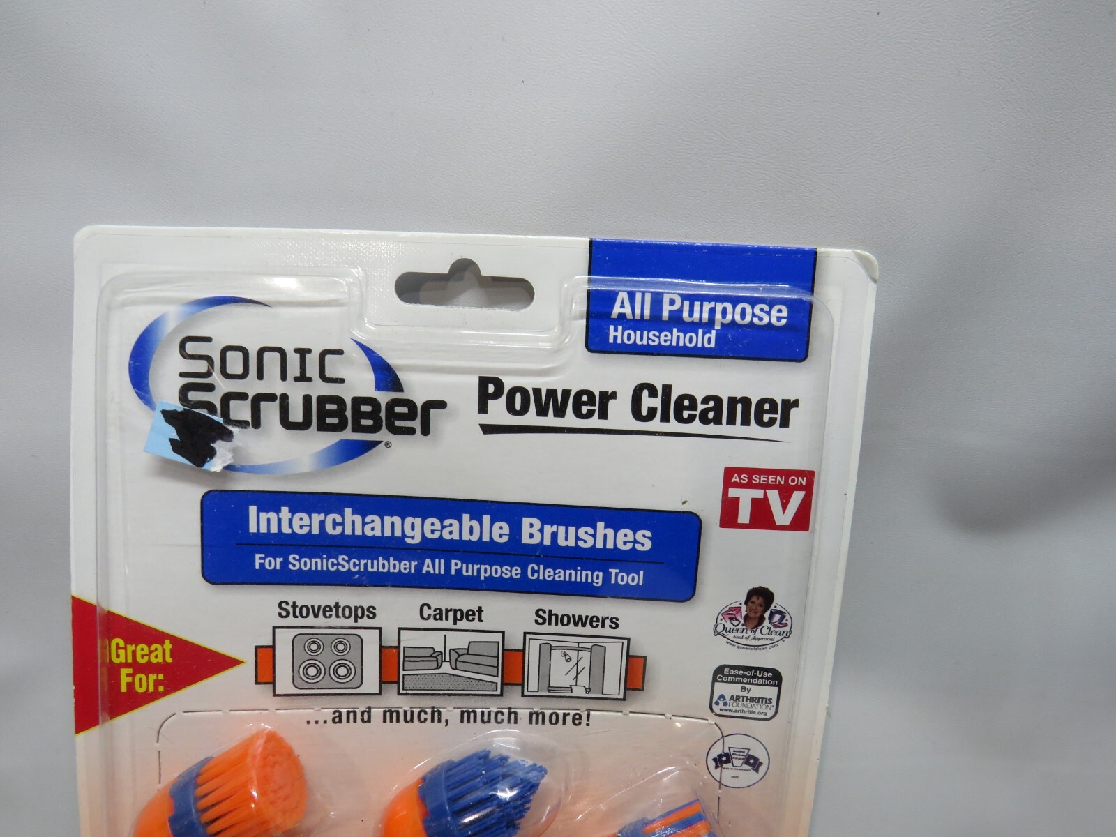 Sonic Scrubber Power Cleaner Interchangeable Brushes (3) All Purpose Household 