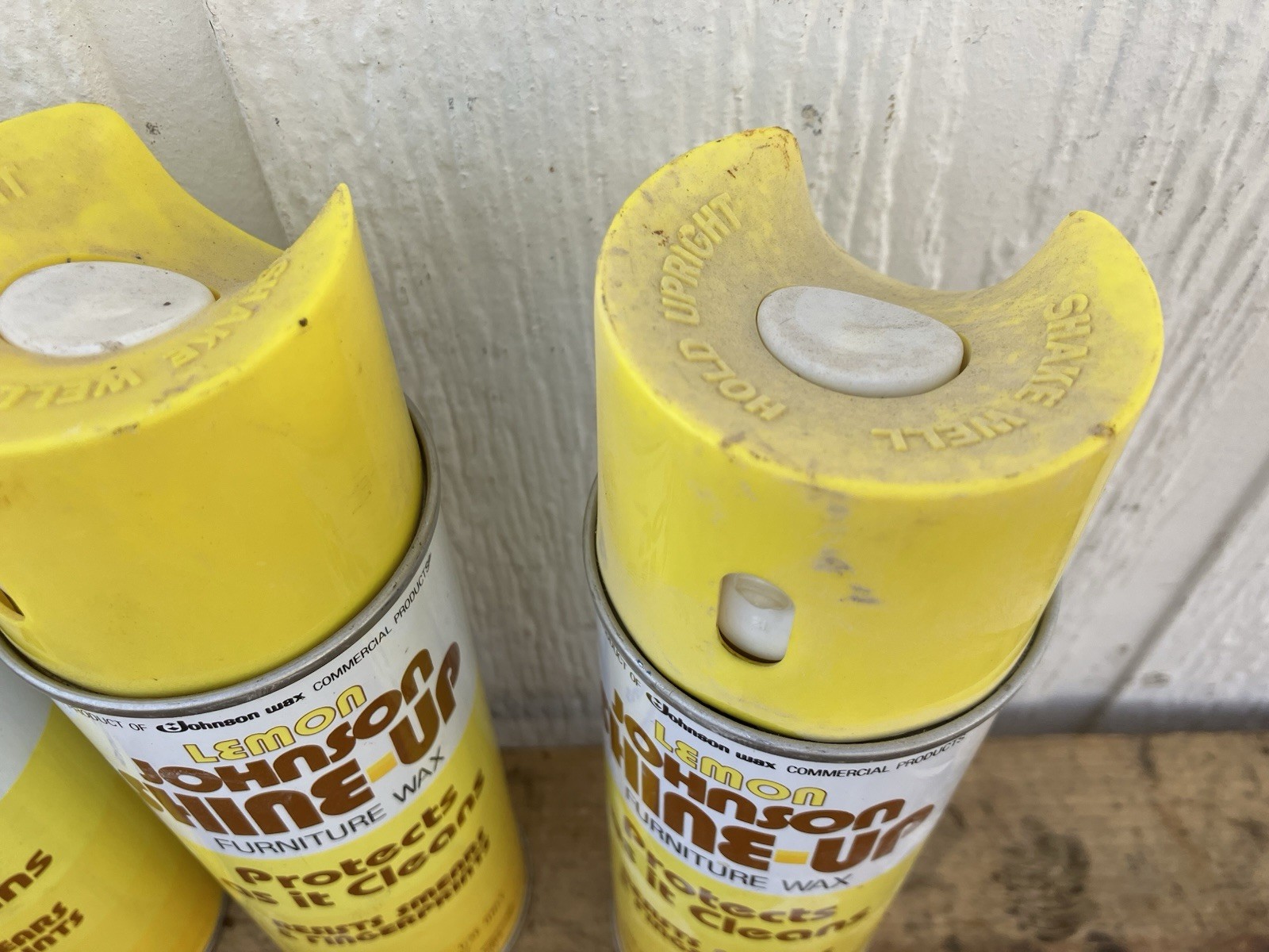 Lot of (3) Full Vtg 1982 Johnson Wax Lemon Shine Up Spray Cleaner Protects 15 oz