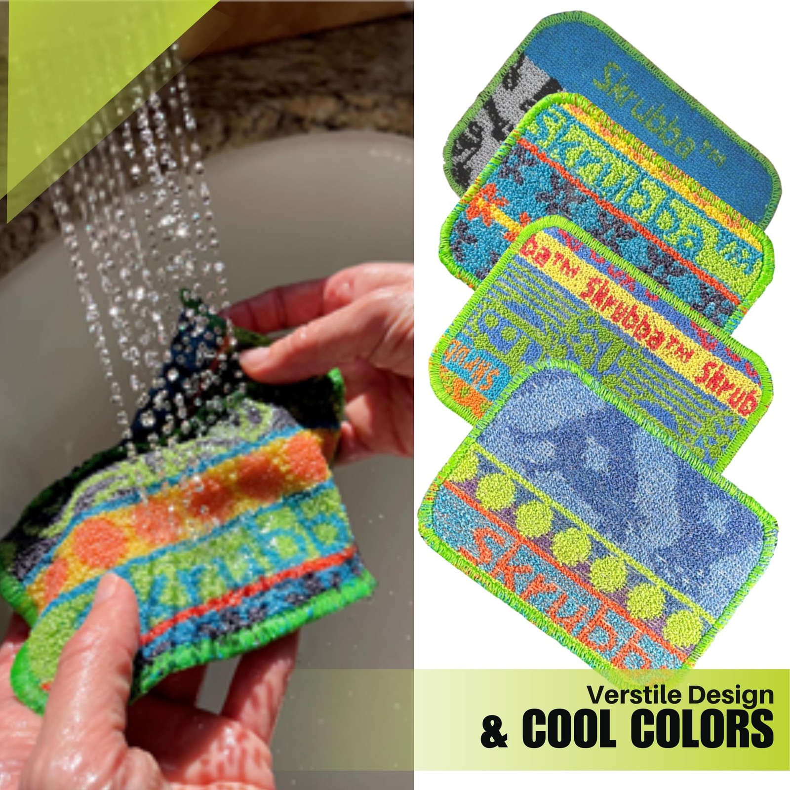 Wet-it! Skrubba 3-Pack Reusable Dish Scrubbers – Non-Scratch Scouring Pads fo…