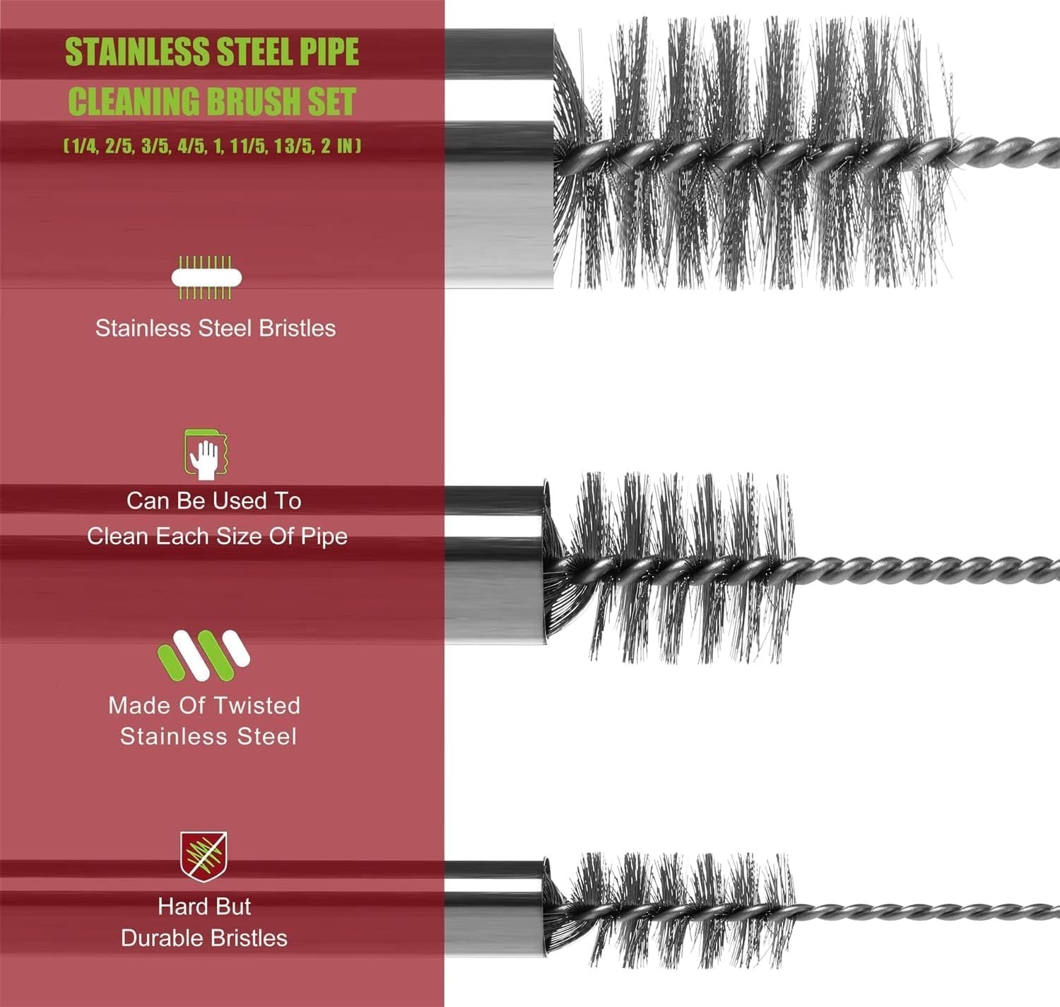 Flexible Stainless Steel Brush Kit for Auto Parts & Tubes