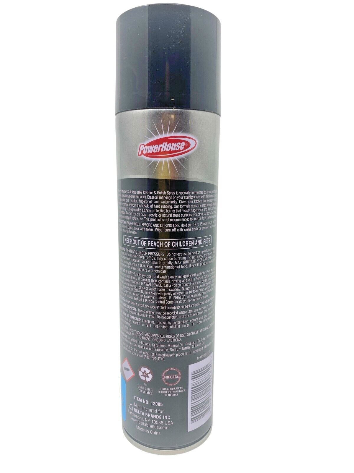 PowerHouse Streak Free Stainless Steel Cleaner & Polish, 8 oz – 2pk