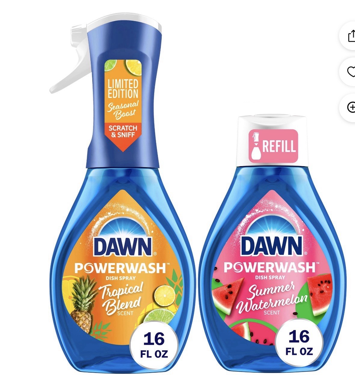 Dawn Powerwash Dish Spray 2 Pack Tropical Blend & Watermelon Limited Edition