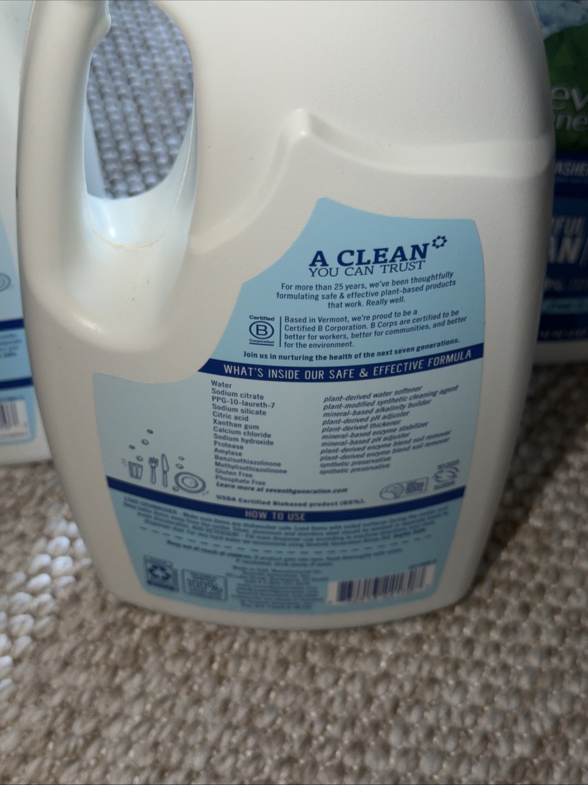 Seventh Generation Free And Clear Dishwasher Detergent Gel 42 OZ X 3