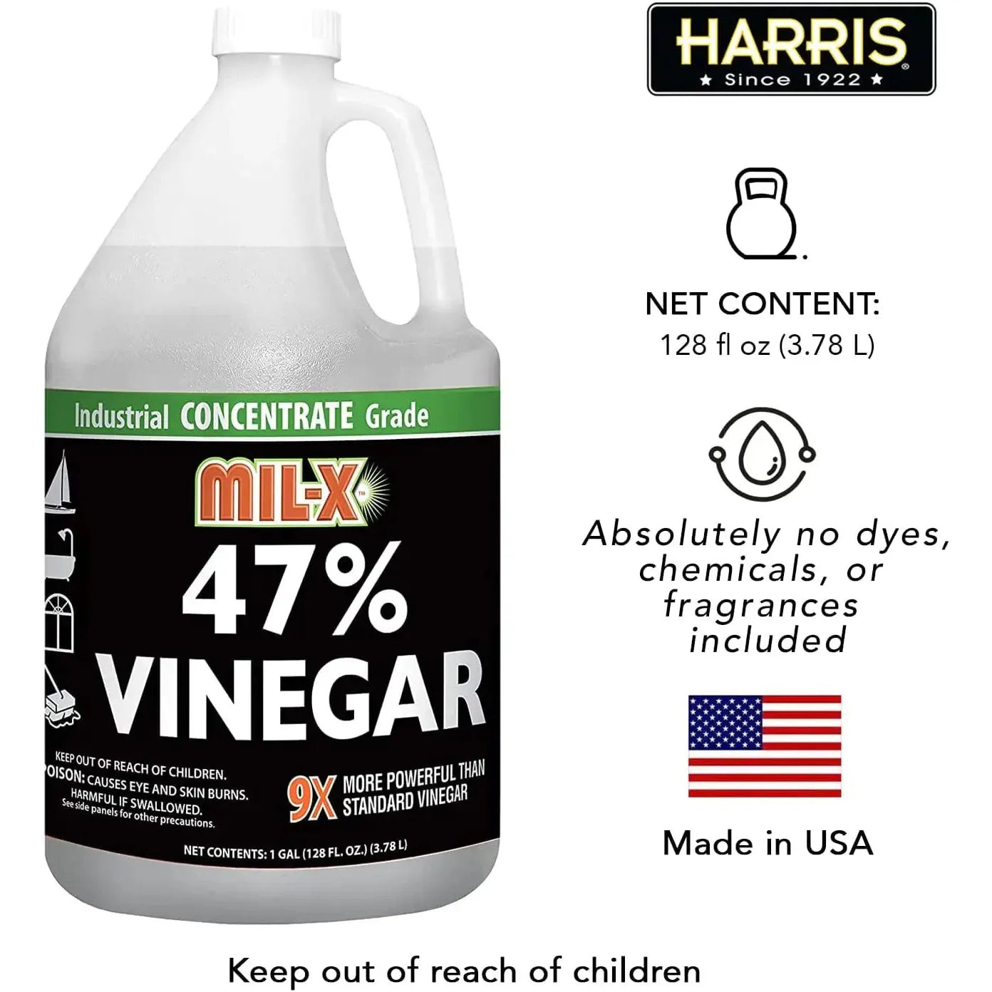 MIL-X 47% Vinegar Industrial Grade Concentrate, Gallon