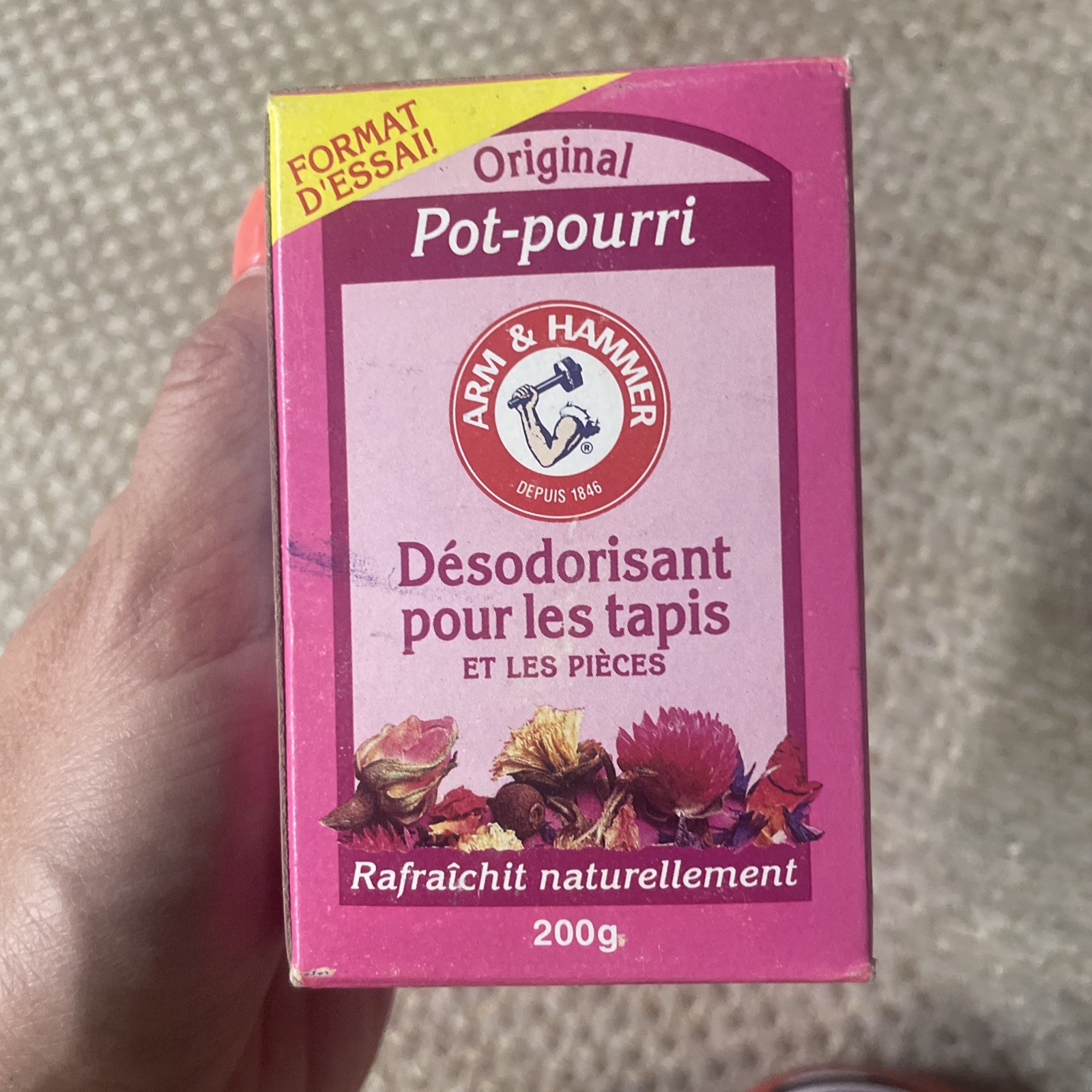 Vintage 1980’sArm & Hammer Potpourri Fresh Carpet Deodorizer NOS Trial 200g